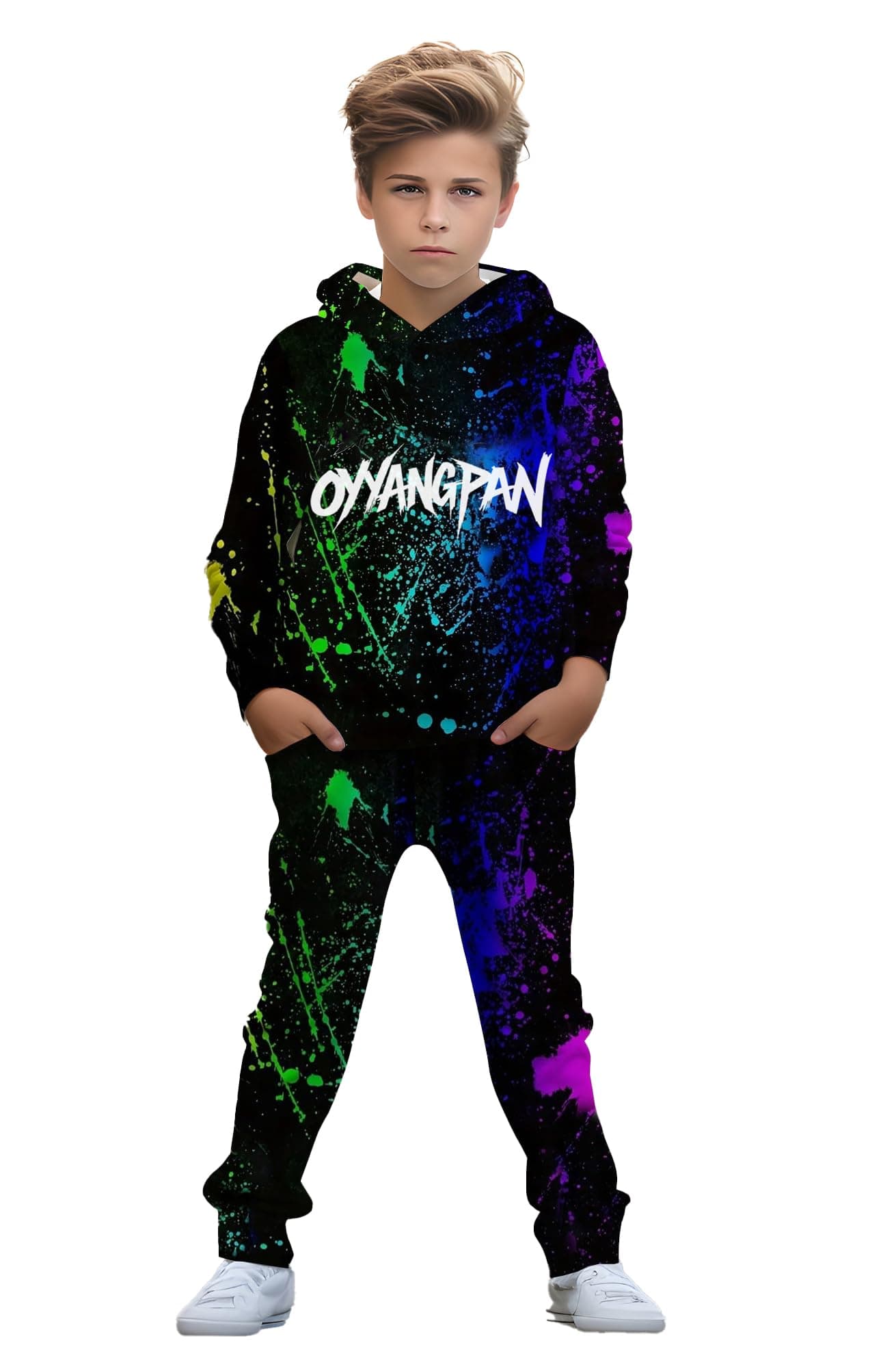 boys' clothing sets, 2-Piece Hoodie & Pants Outfits for Boys Size 4-14 | Lightweight Non-Fleece Fall & Spring Clothing Sets