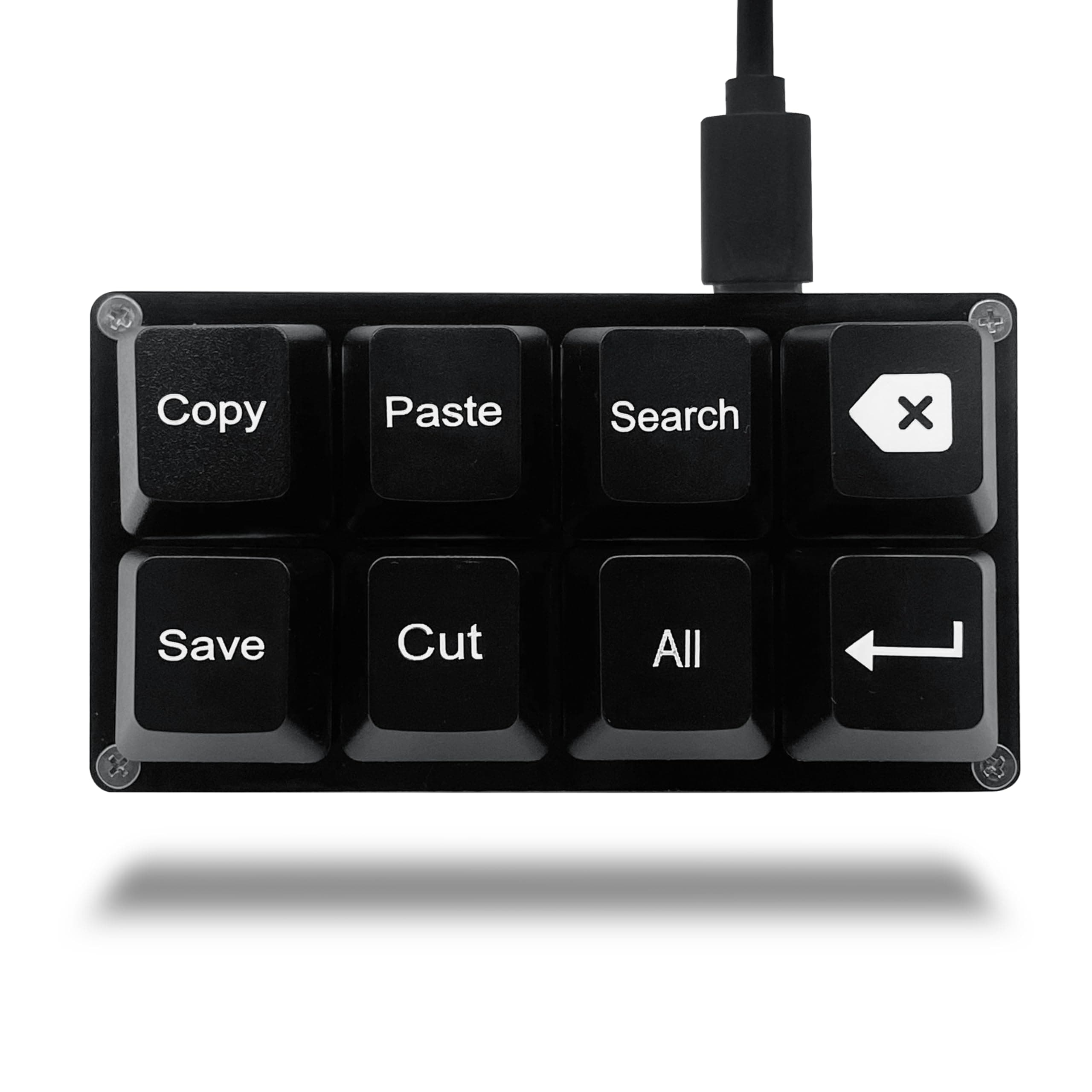 Copy Paste Search Backspace Save Cut All Input 8 Keyboards SayoDevice One-handed OSU Keypad Programmable Mechanical Shortcut Macro Keyboard for Work and Gaming (Black)
