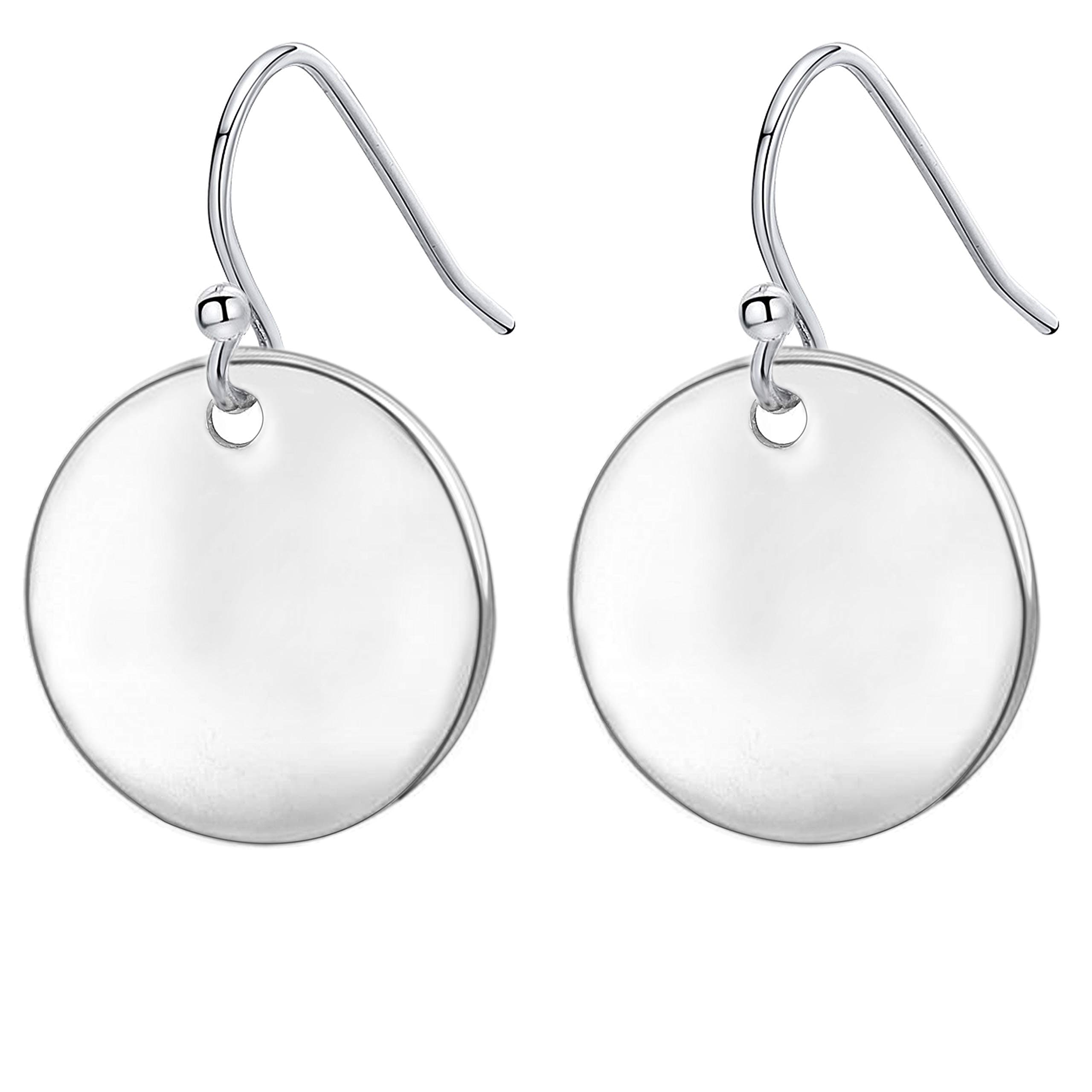 Gold Circle Disc Dangle Drop Earrings for Women Lightweight Small Round Hoop Statement Earrings Minimalist Jewelry for Women