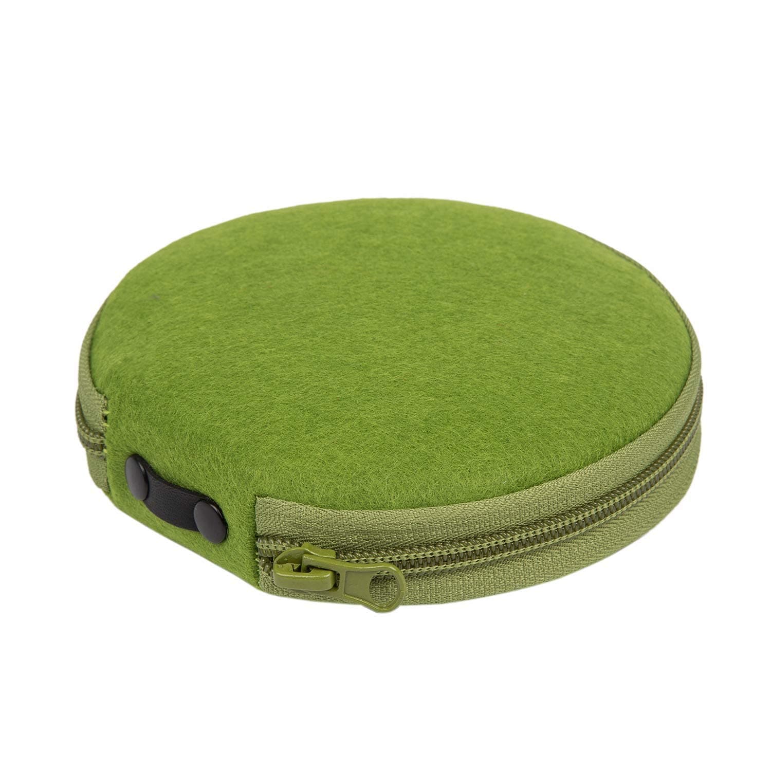Elezay Small CD Case Round Felt 20 Capacity CD Storage Wallet DVD Disc Holder Green