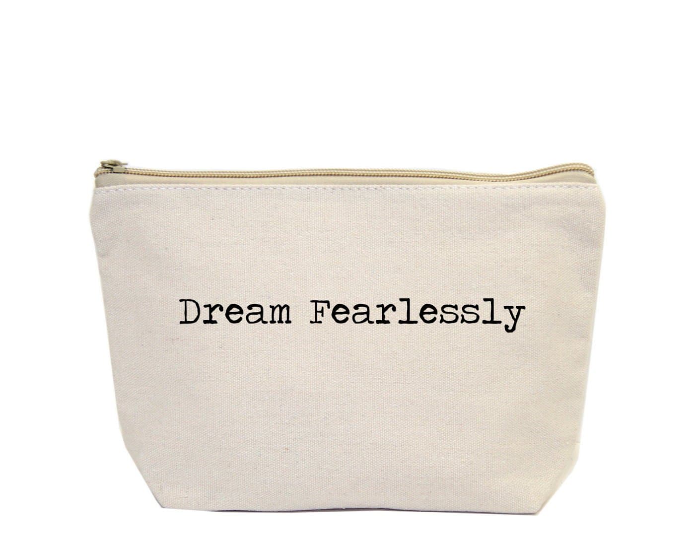 Jules Natural Canvas Makeup Zipper Bag At Least I'm A Fun Hotmess. Like a Trainwreck of Pizza Cuss Words and Glitter.