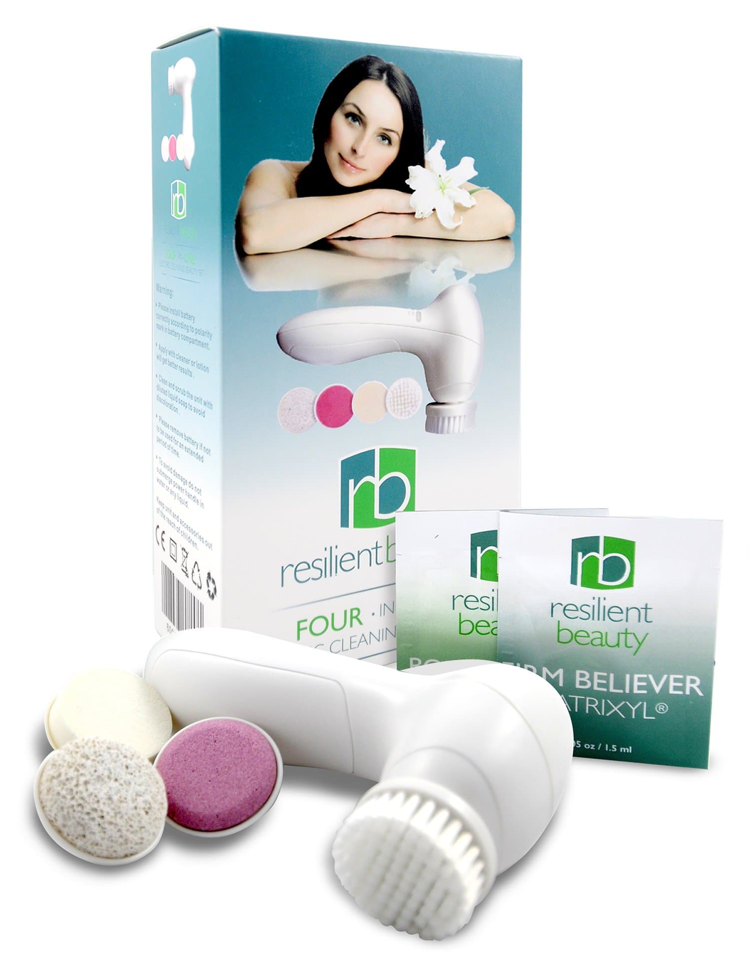 Best ELECTRIC FACIAL CLEANSING BRUSH and Massage Kit. FREE ANTI AGING FACIAL CREAM Bonus, Advanced Sonic Skin Care Kit with 4 Waterproof Attachments, Exfoliate for Smooth Great Looking Skin at Any Age