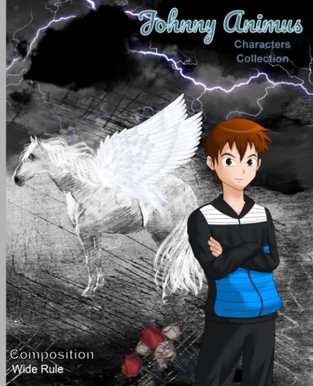 Notebook Composition Notebook: Izzy Lee brand, Anime Characters Collection Series; Johnny Animus-Unique artistic designer notebook cover for anime and manga lovers