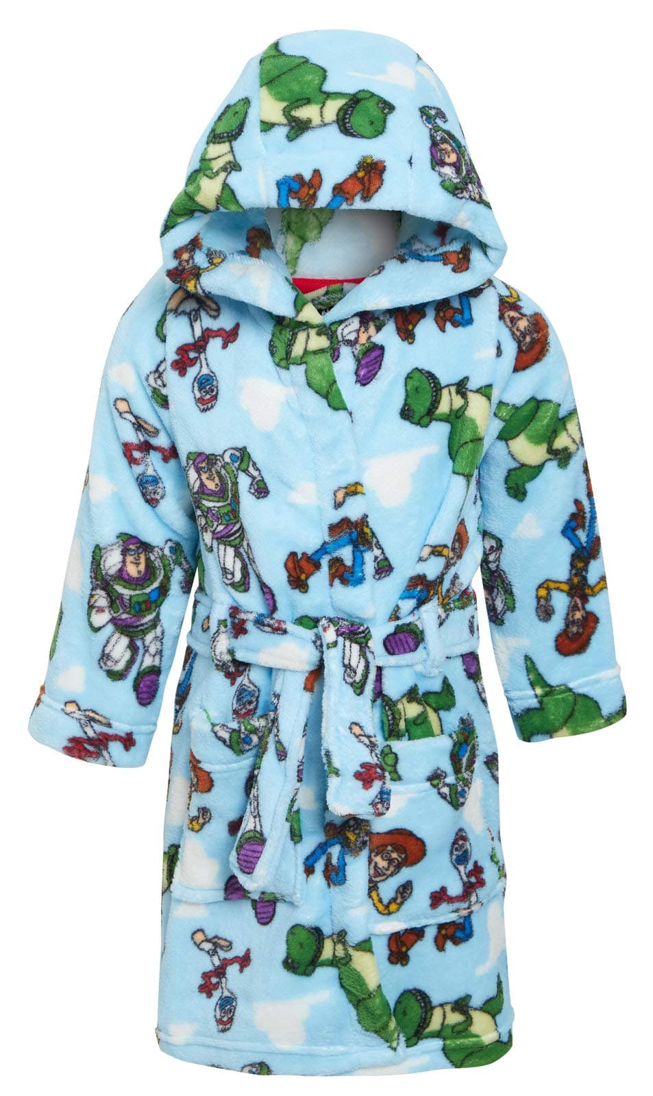 Disney Toy Story 4 Hooded Bathrobe Boys Girls Fleece Dressing Gown Kids Buzz Woody Forky Robe Housecoat