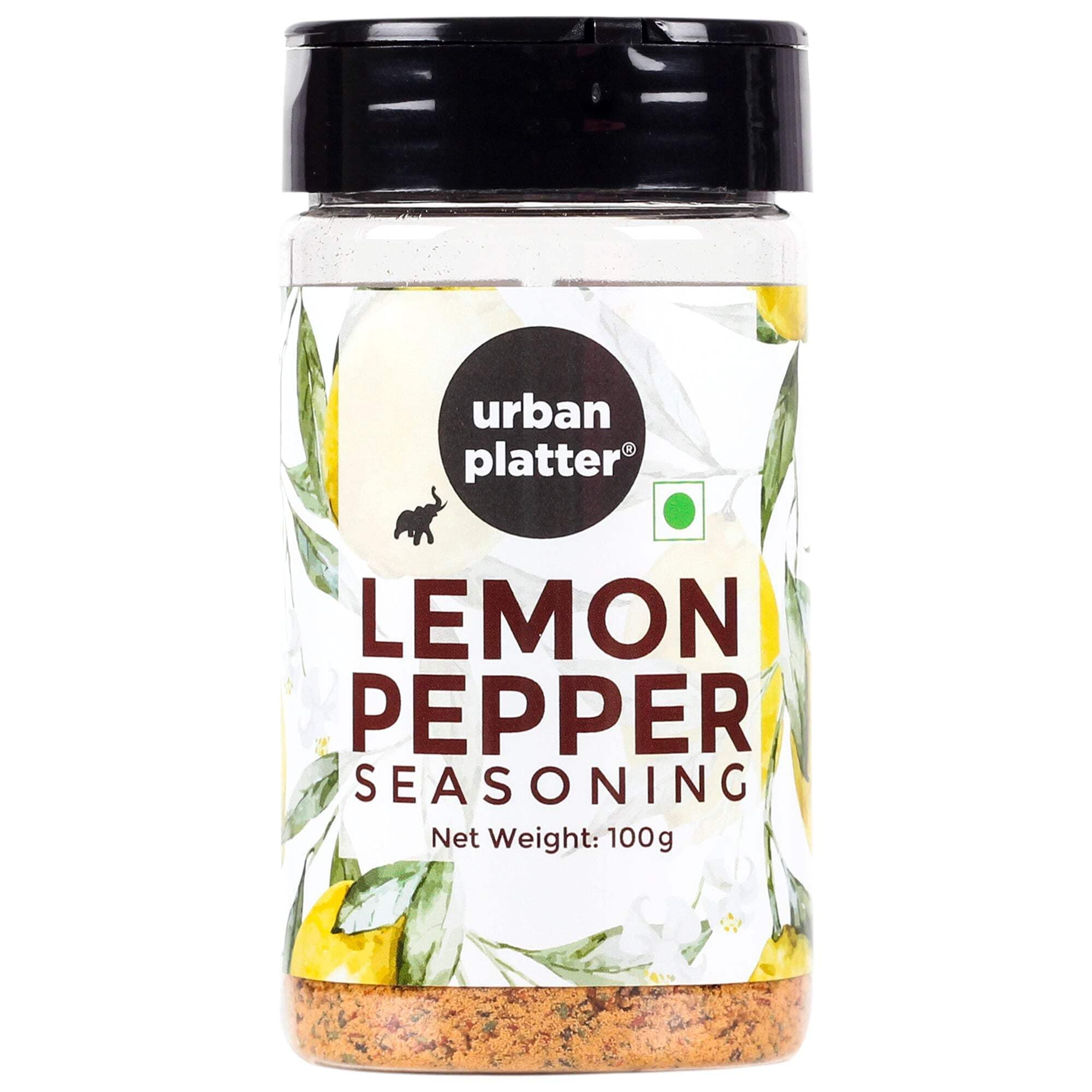 Urban Platter Lemon Pepper Seasoning Mix Shaker Jar, 100g / 3.5oz [All Natural, Zesty & Lively]