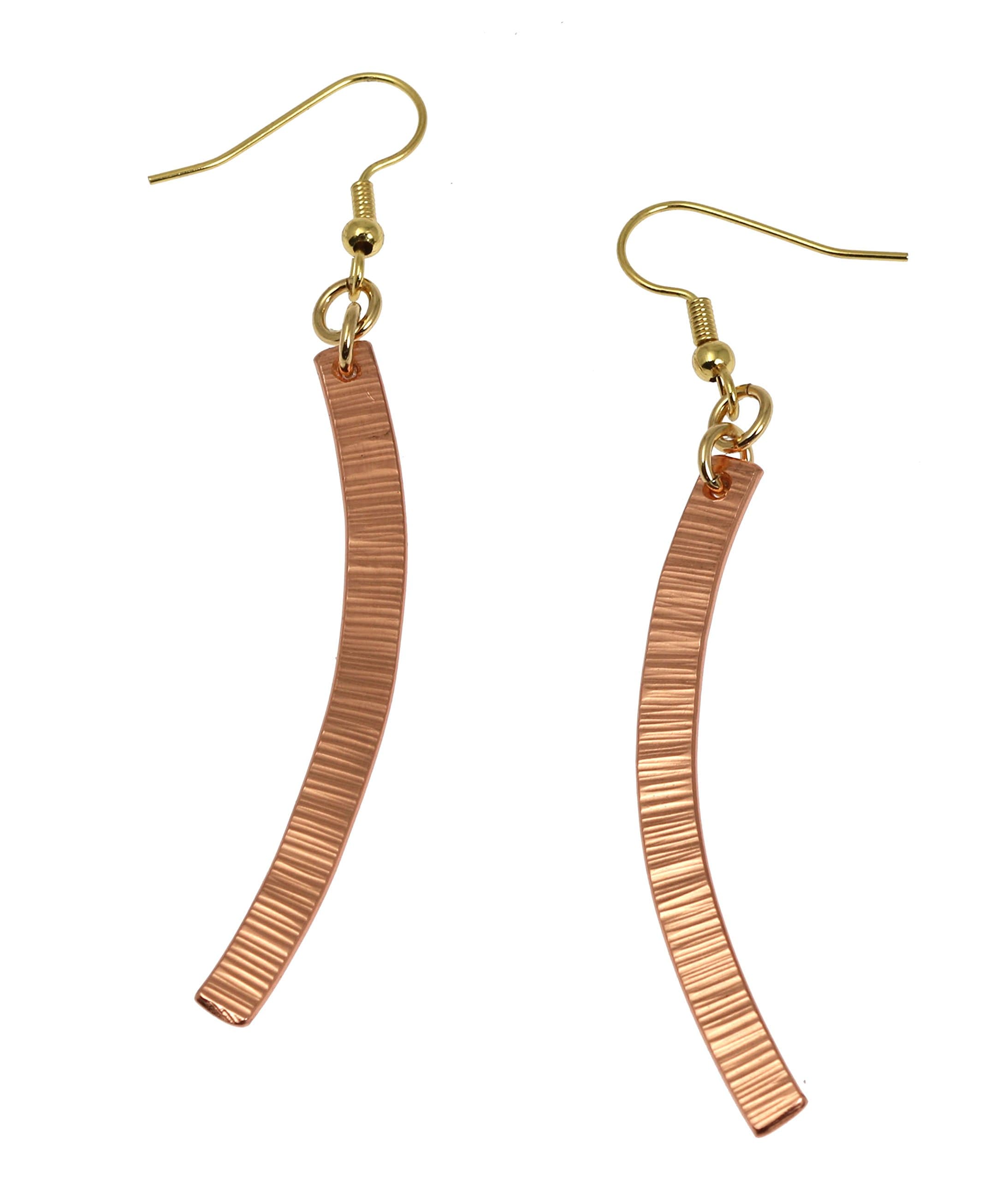 Chased Copper Drop Earrings By John S Brana Handmade Jewelry Durable Copper Earrings