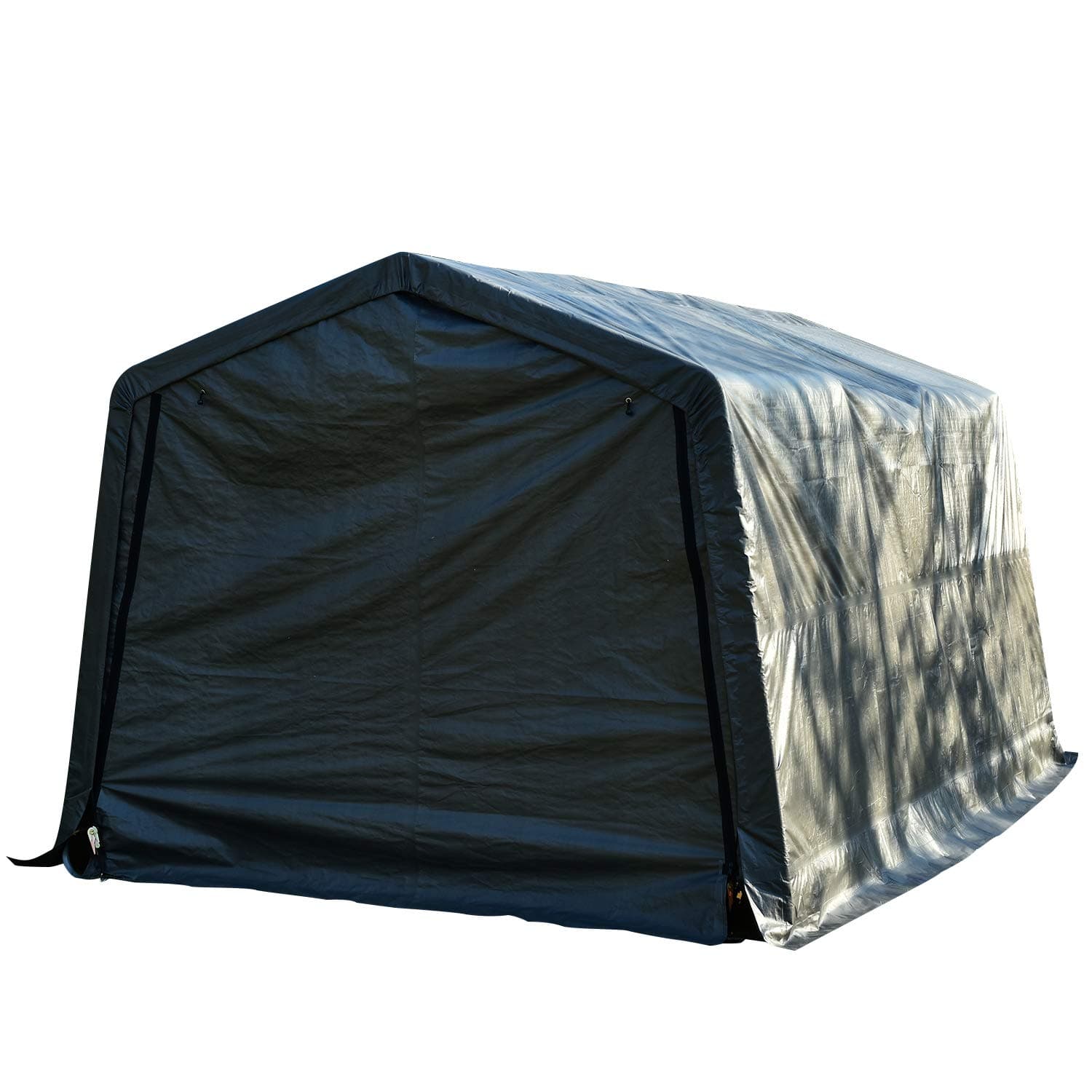 UHOM Auto Shelter 10x15X8 Portable Outdoor Garage Storage Shed Canopy Carport Gray