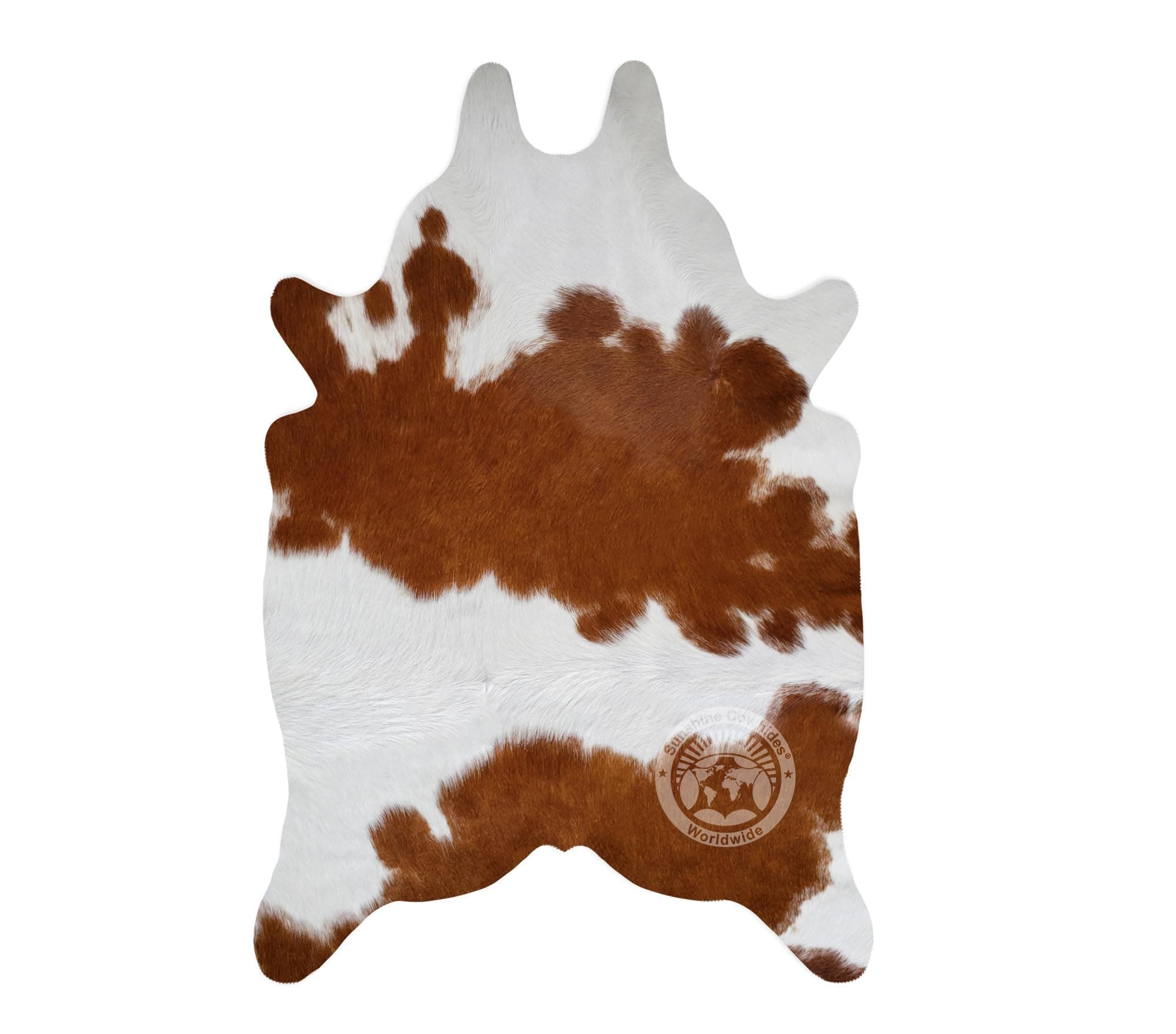 Sunshine Cowhides Genuine Calfskin Hereford Calf Hide Cow Skin Rug Leather Area Rug 3 x 3 ft.