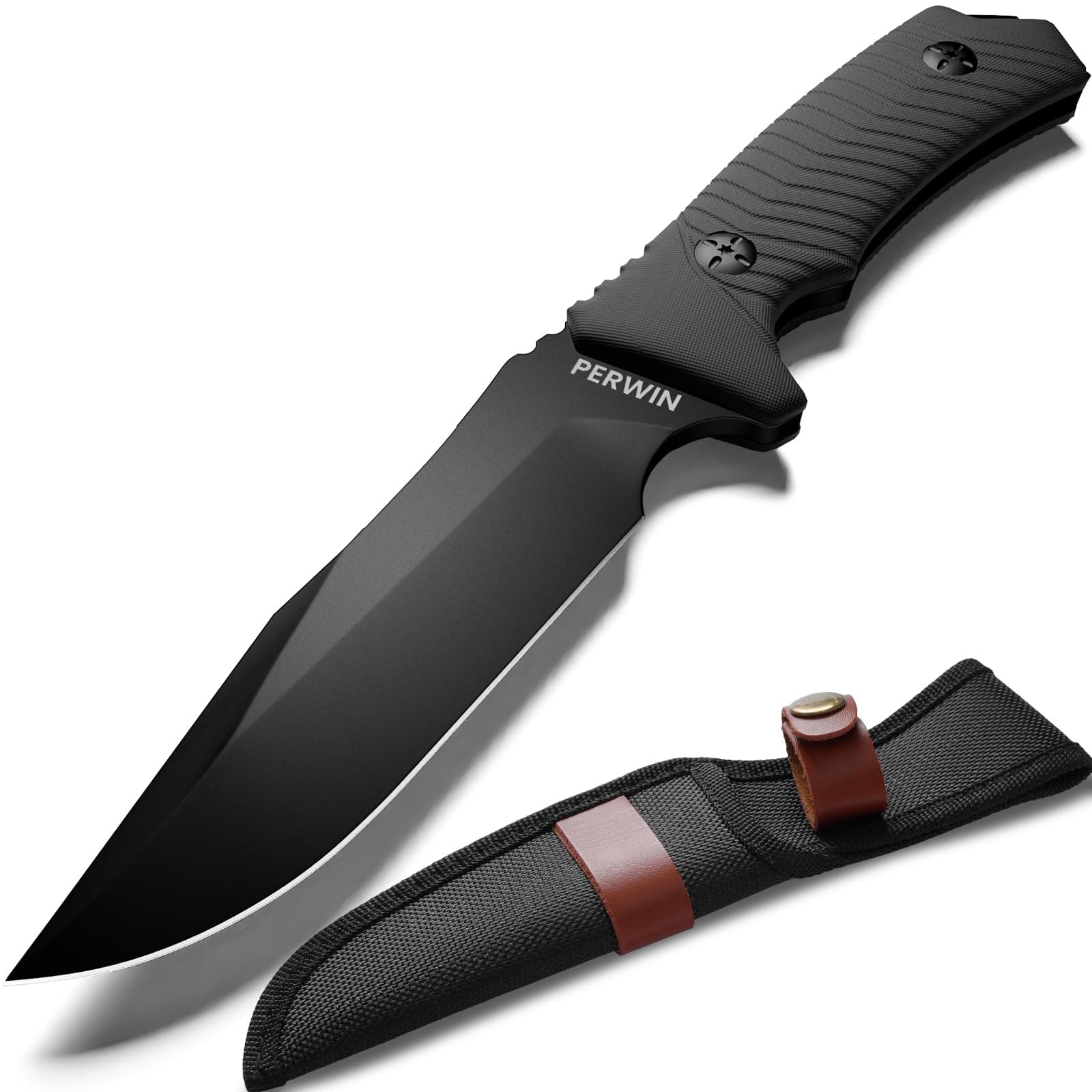 Bushcraft Survival Knife - Outdoor Camping Hunting Fixed Blade With D2 Steel and G10 Handle for EDC, Sheath Included - Collection Gift for Him