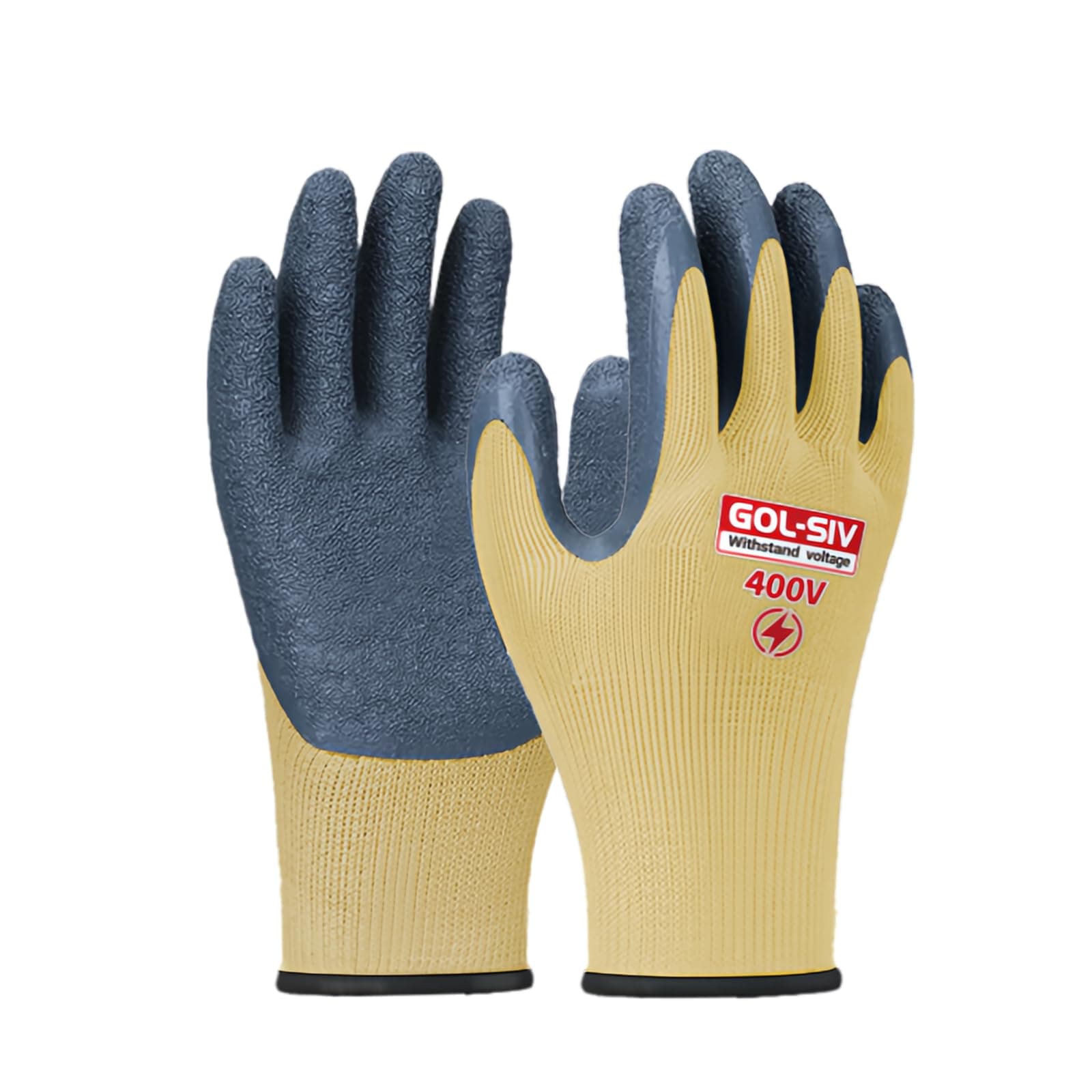 Insulated Electrician Gloves 400V High Voltage Electrical Gloves,Rubber Safety Work Gloves,Non Slip,Non Electric Shock (Large)