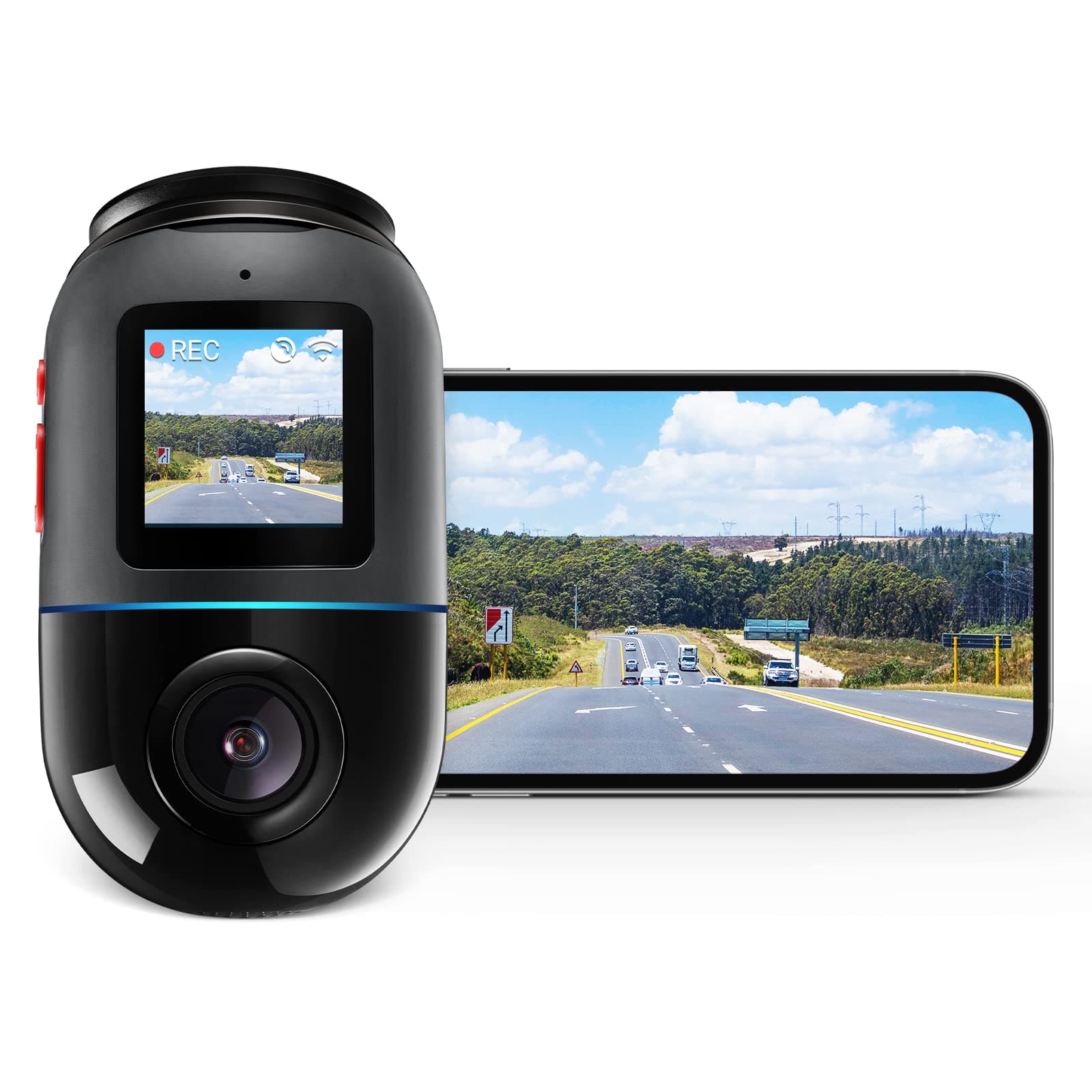 70mai Omni Dash Cam, 360° Rotation, Superior Night Vision, 128GB eMMC, Time Lapse Recording, 24 Hour Parking Mode, AI Motion Detection, 1080p, GPS, App Control
