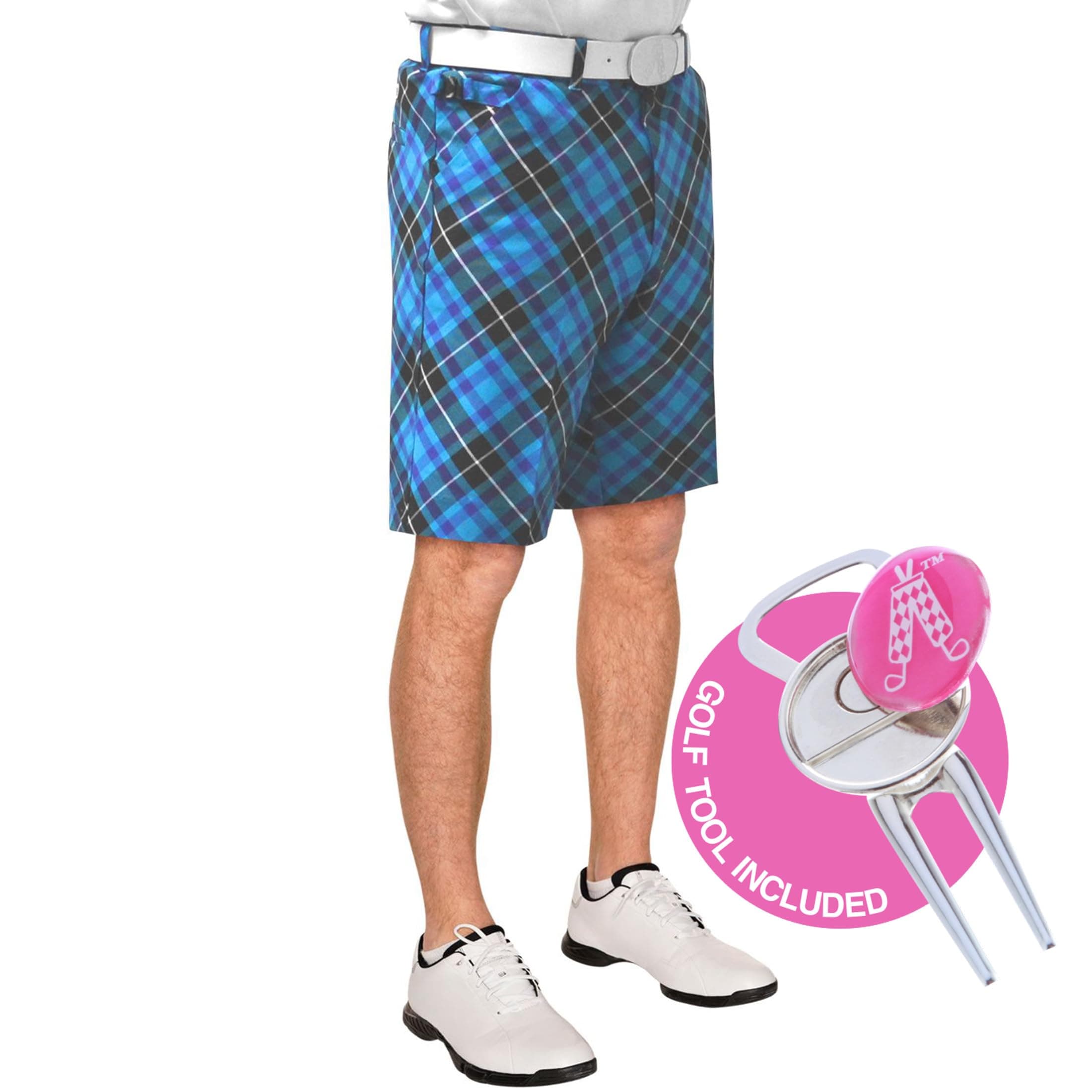 Royal & Awesome Men's Golf Shorts UK, Crazy and Funny Tailored Dress Shorts for Men, Golf Apparel UK
