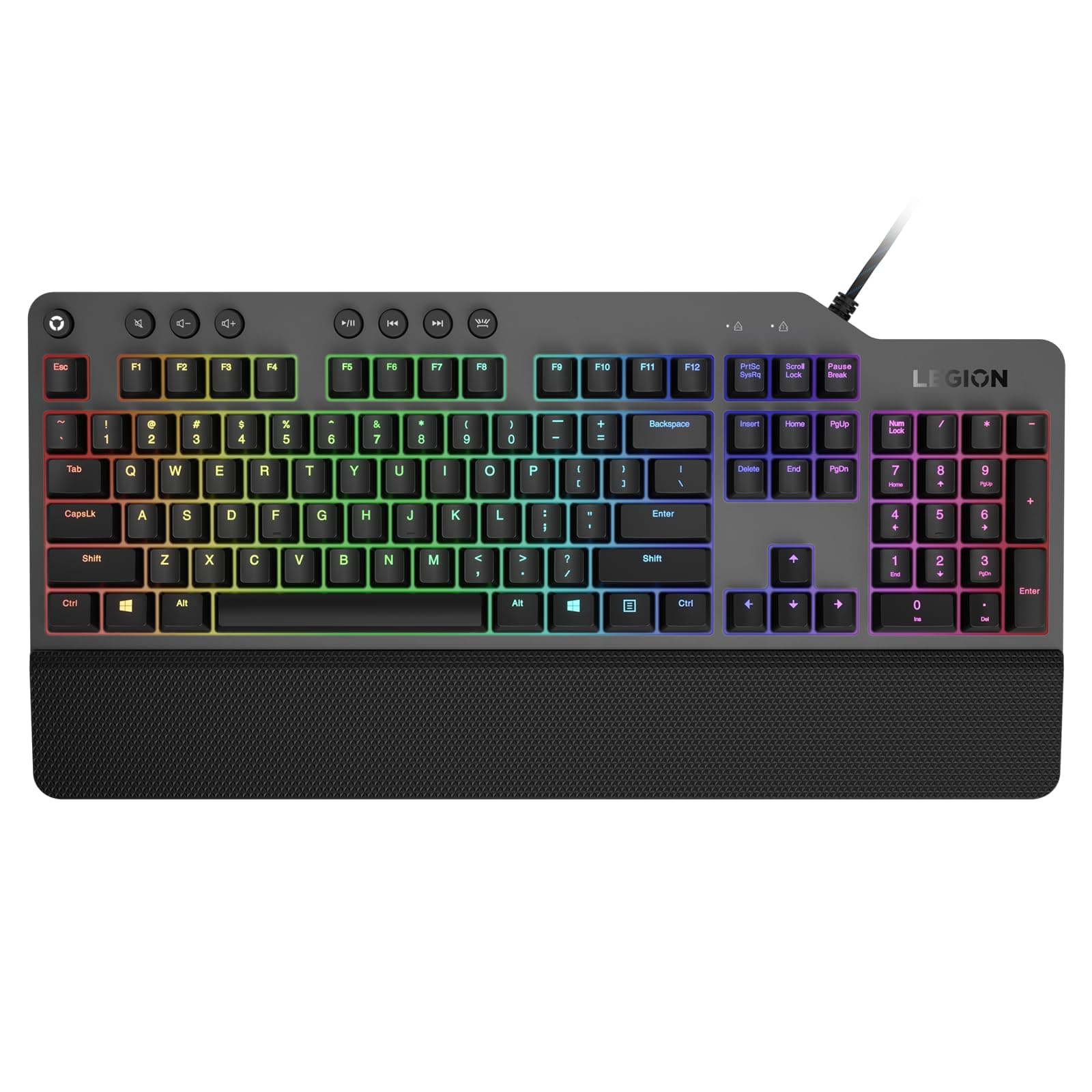 Lenovo Legion K500 RGB Wired Mechanical Switch Gaming Keyboard - US English, GY40T26478 - Black with Iron Grey Cover