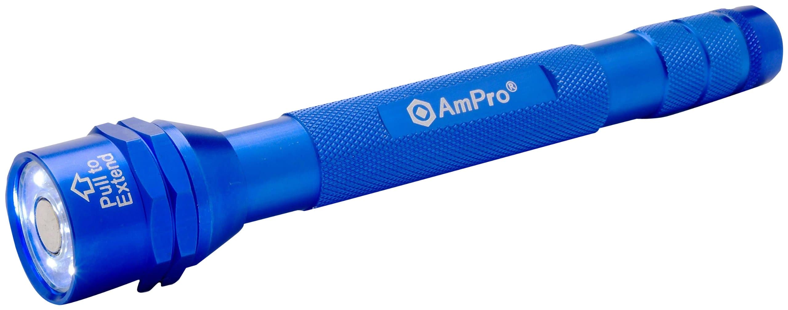 Ampro T19707 Blue Clamshell 6-LED Flashlight/Magnetic Pickup Tool