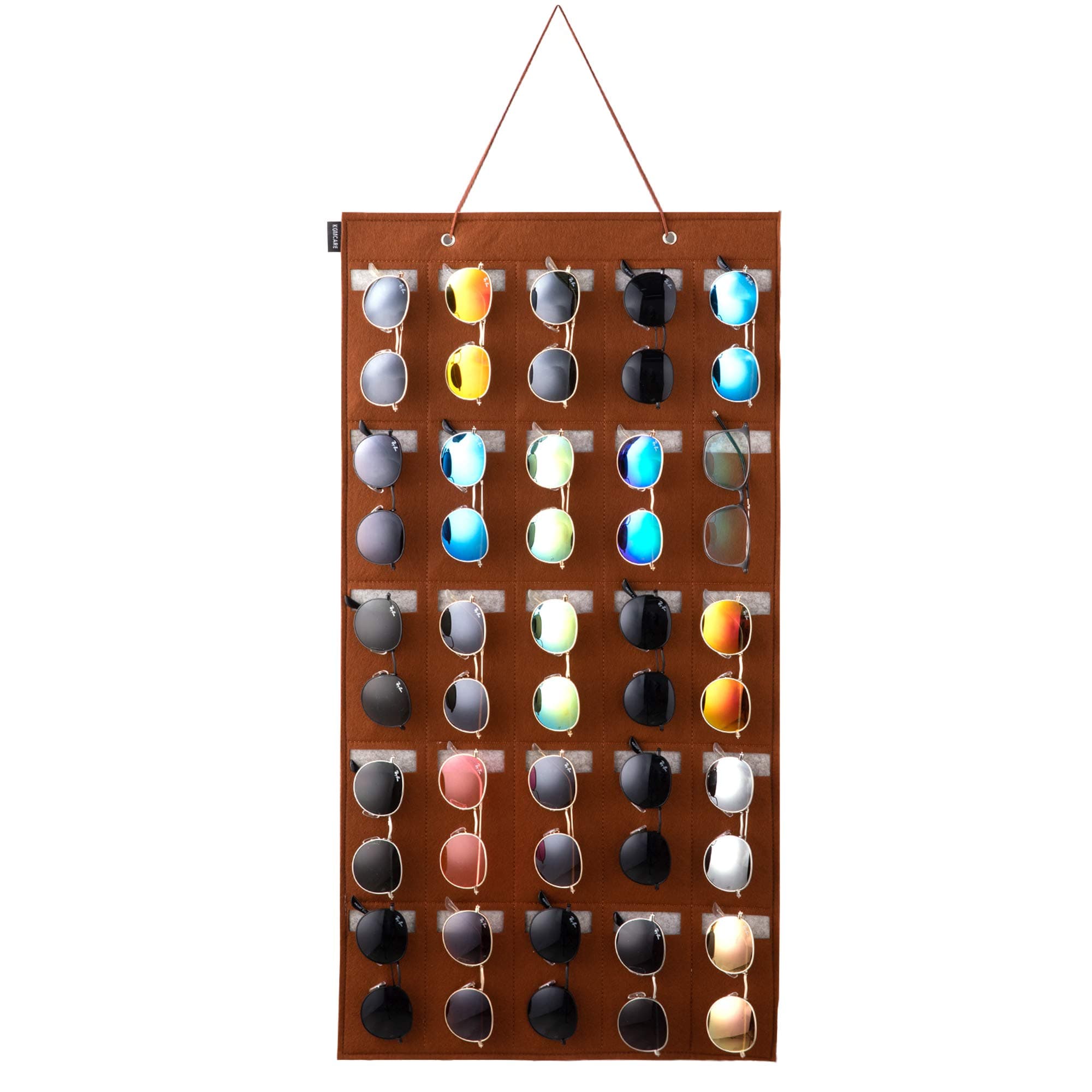 Sunglasses Organizer Storage- Hanging Eyeglasses Wall Pocket Mounted,Eyewear Display,25 Slots