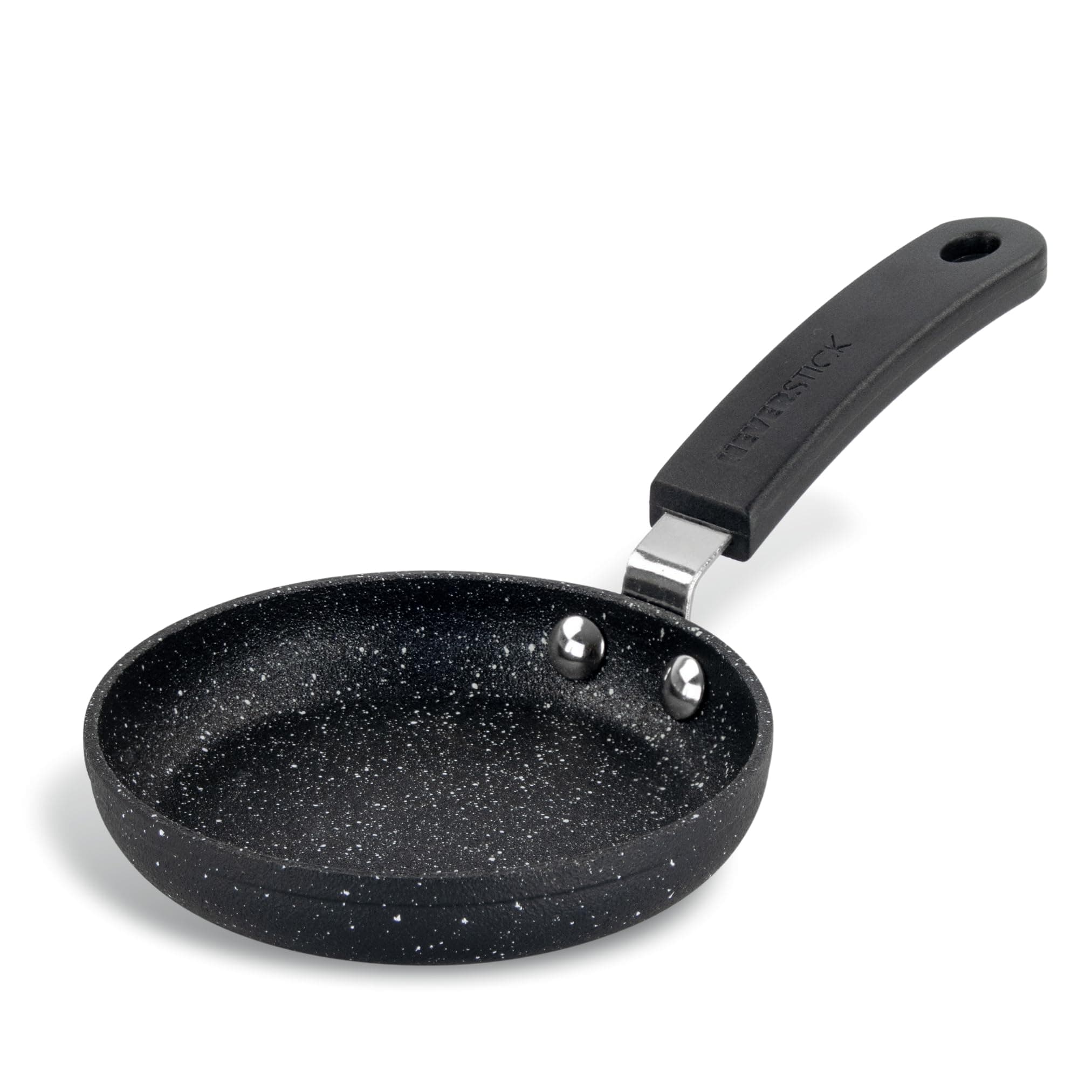 Scoville NEVERSTICK 12cm Mini Frying Pan for One Egg, Small Non-Stick Frying Pan, Perfect for Fried Eggs and Singular Pancakes, Suitable for All Hobs excl. Induction, PFOA Free, Aluminium, Black