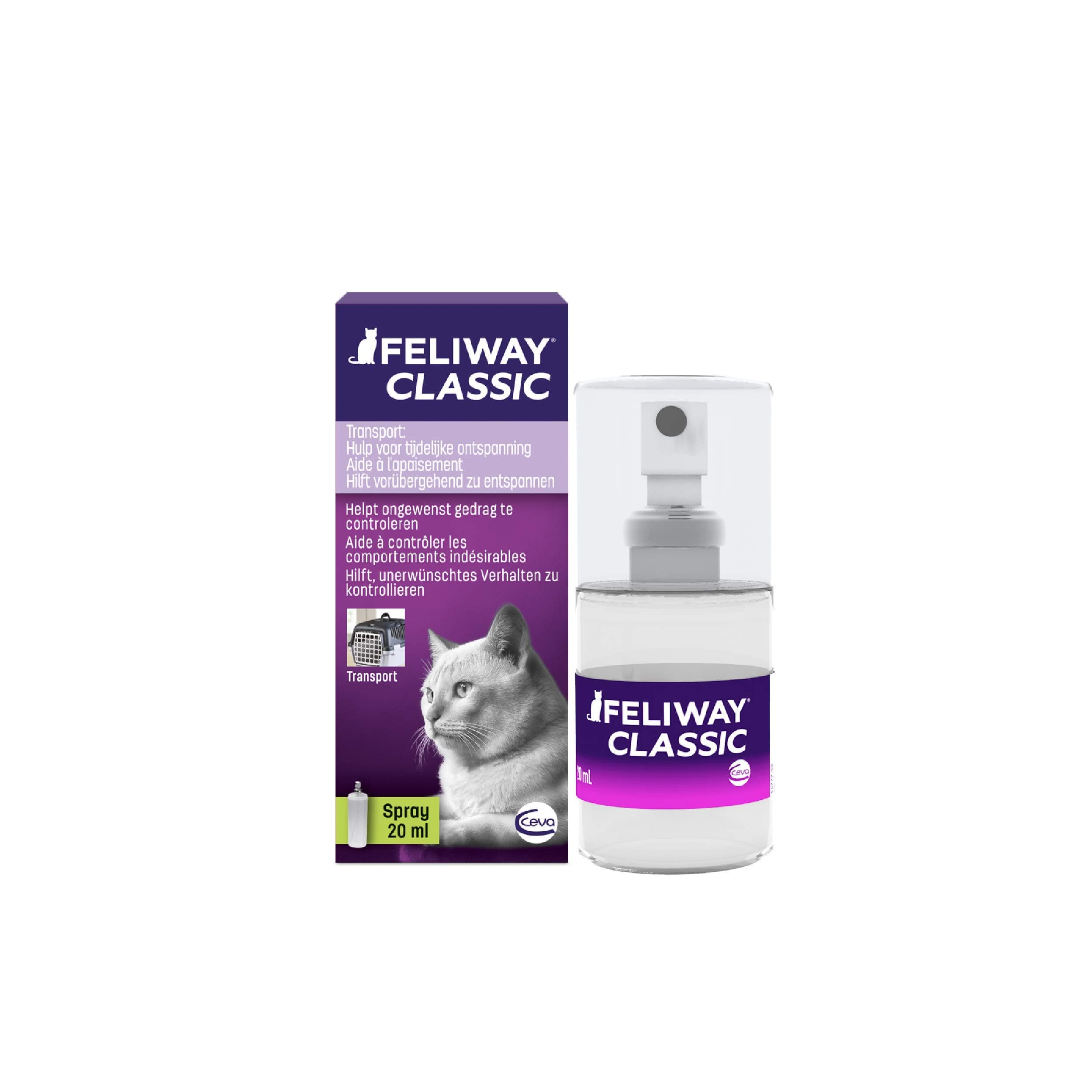 Cl FELIWAY Classic 20ml Spray, comforts cats and helps solve behavioural issues in the home and on the move - 20ml