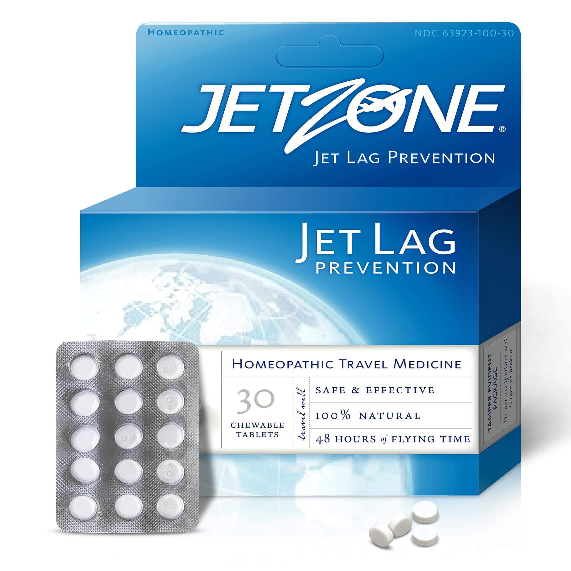 Jet Lag Remedy - Business & Vacation Homeopathic Travel Aid – Trusted for Over 18 Years - Immune – Circadian Rhythm - Fatigue – Exhaustion – Tired - Insomnia – Covers 48hrs Flying Time - 30 Chewables