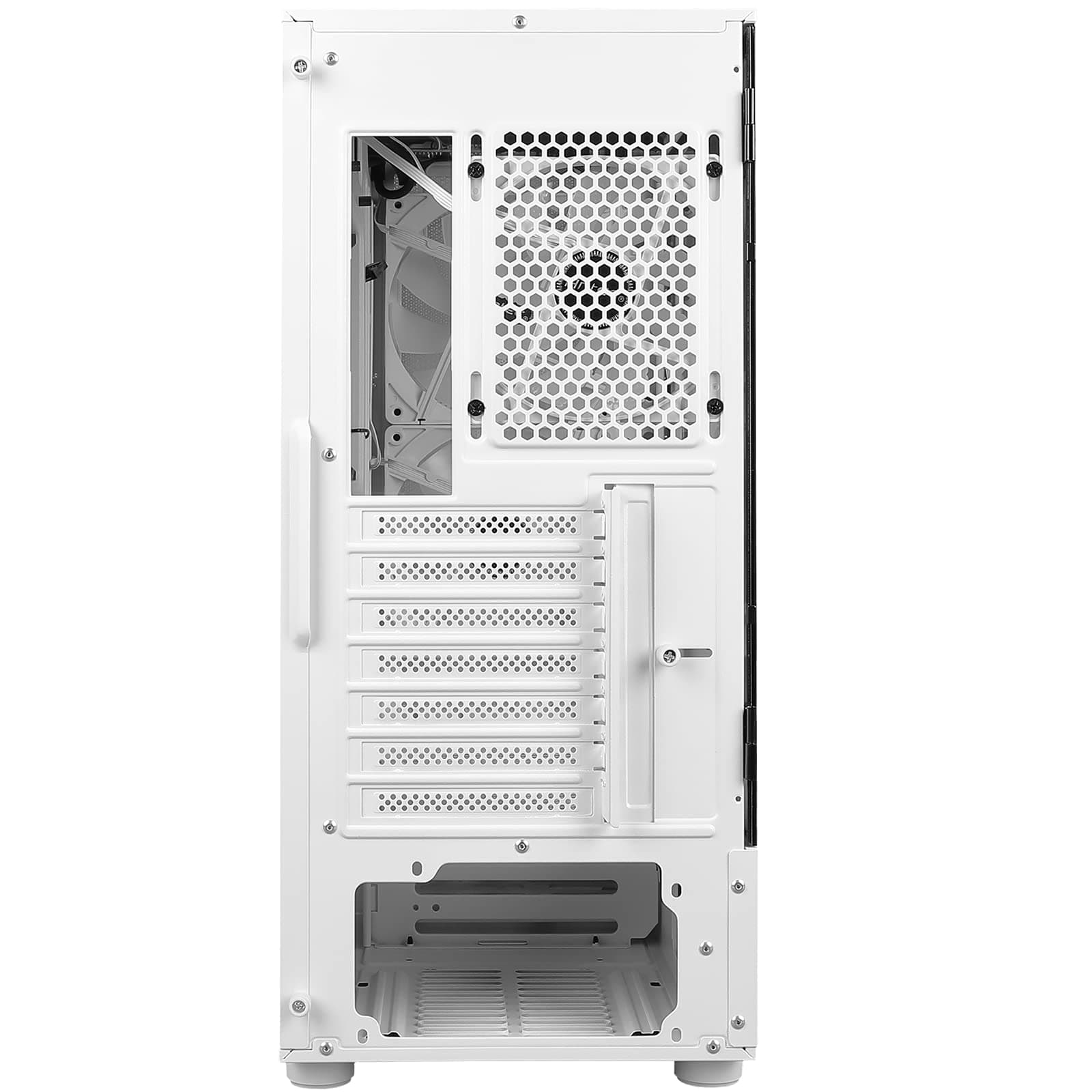 Antec NX410 ATX Mid-Tower Case, Tempered Glass Side Panel, Full Side View, Pre-Installed 2 x 140mm in Front & 1 x 120 mm ARGB Fans in Rear (White) (9734088000)