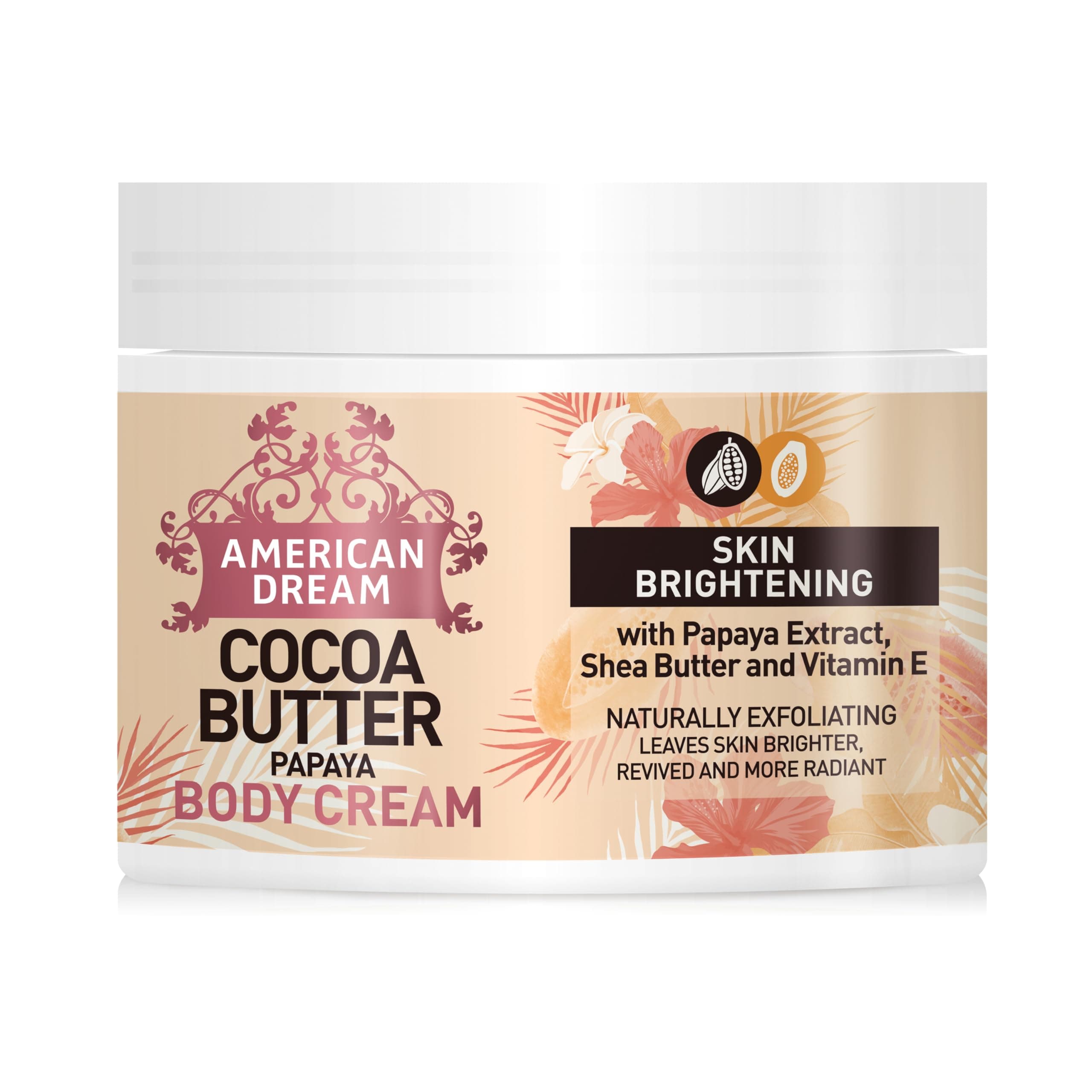 American Dream Papaya Butter Body Cream with Papaya Extract, Shea Butter & Vitamin E 500ml, 17.637 Ounce, 1