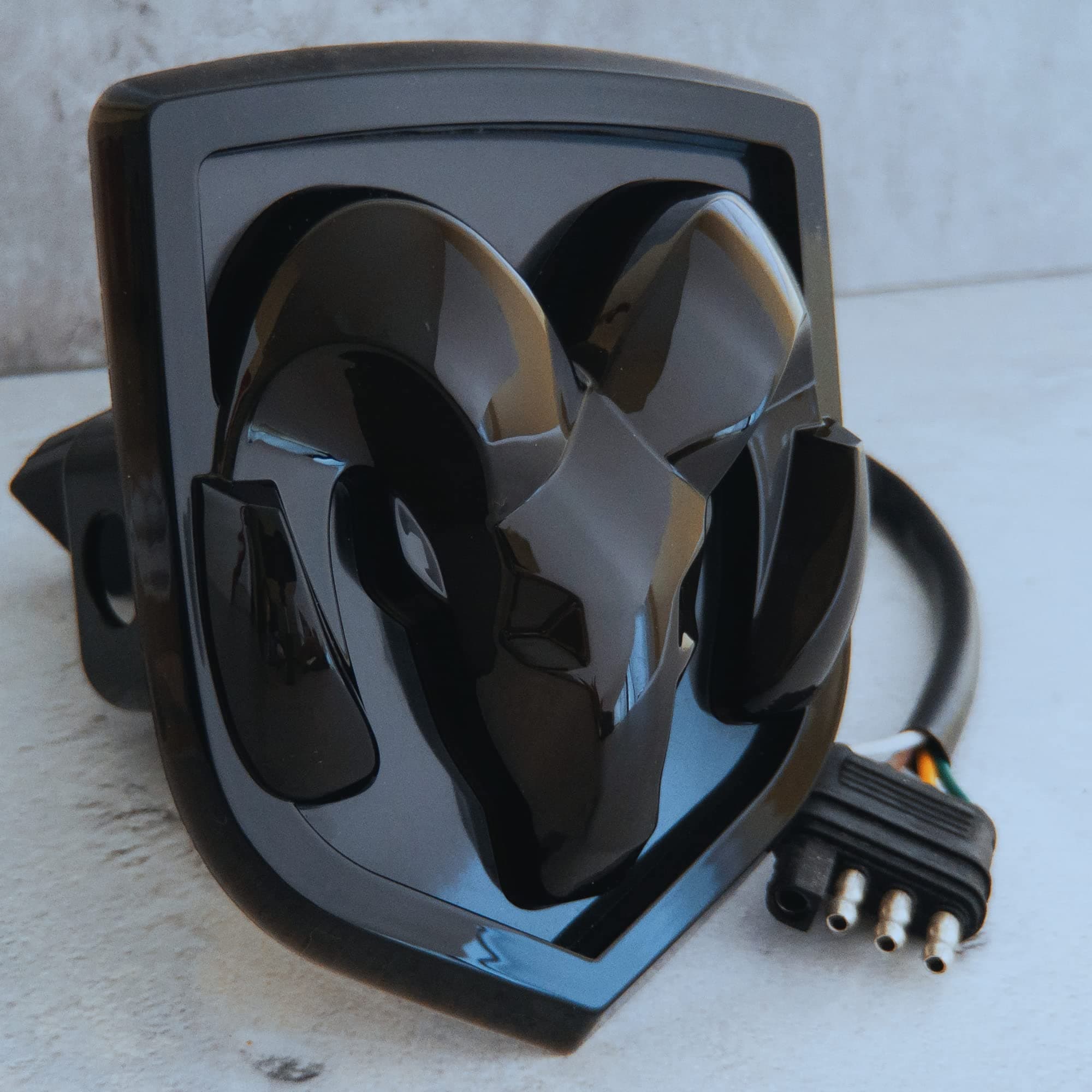 RAM Truck Lighted Hitch Cover – Officially Licensed Black LED Logo Emblem, Fits 1-1/4" & 2" Receivers, Durable Plastic, Plug & Play