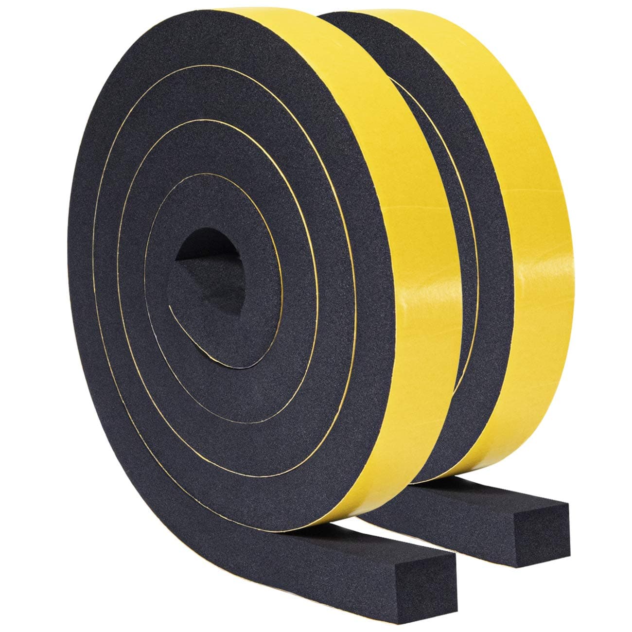 TORRAMI Foam Seal Tape 1 inch W x 3/4 inch T x 6.5 Ft Length,High Density Foam Weather Strip Neoprene Stripping with Adhesive (Total 13 Ft Length, 2 Rolls of 6.5 Ft Each)