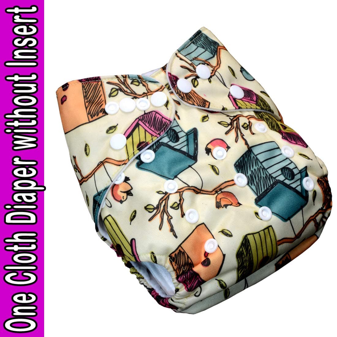 MOMY MOMReusable Baby Cloth Diaper | Washable Newborn Nappy; No Insert Included, 0-24 Months (Moon Mist)