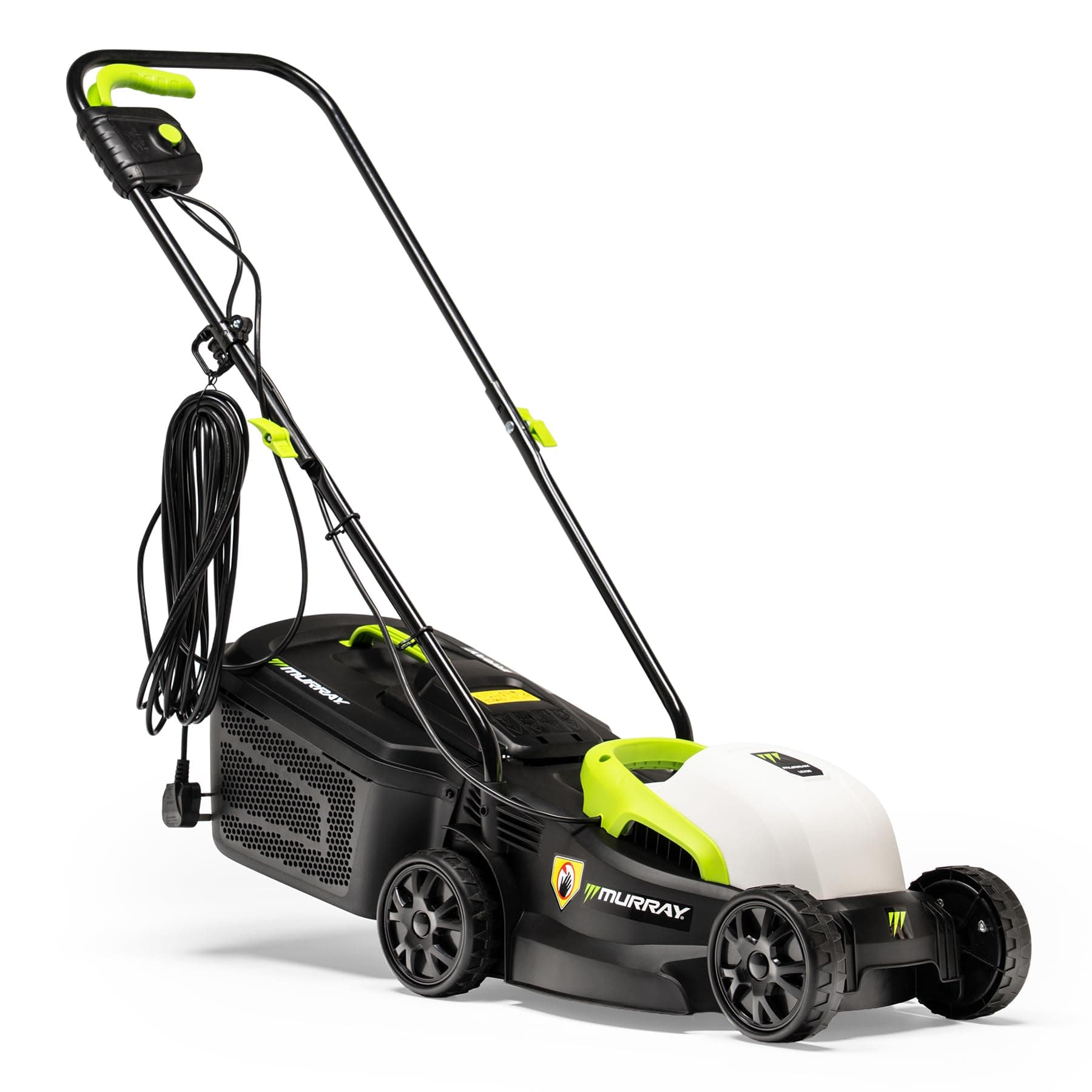 Murray Corded Electric Lawnmower 2-in-1 - Compact Lawn Mower 1200W/32cm with Grass Box 27L for Small Lawns - Ergonomic Soft Grip for Easy Grass Cutting, Overload Protection