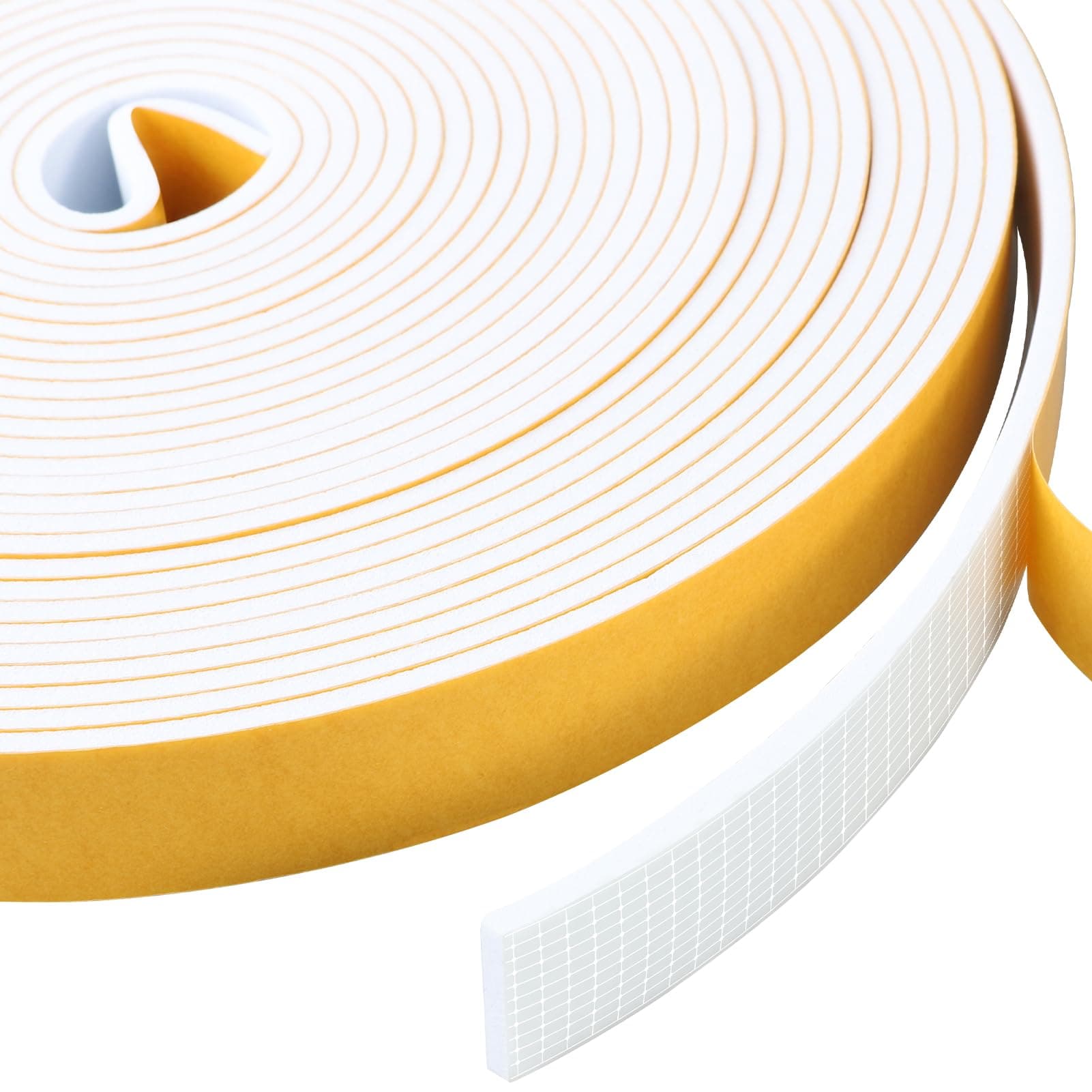 Inwee Weather Stripping Self Adhesive Foam Tape, 20mm (W) X 3mm (T) Strong Adhesive Insulation Soundproofing Foam Tape, Window Door Draft Exclude, Total 10M Long White