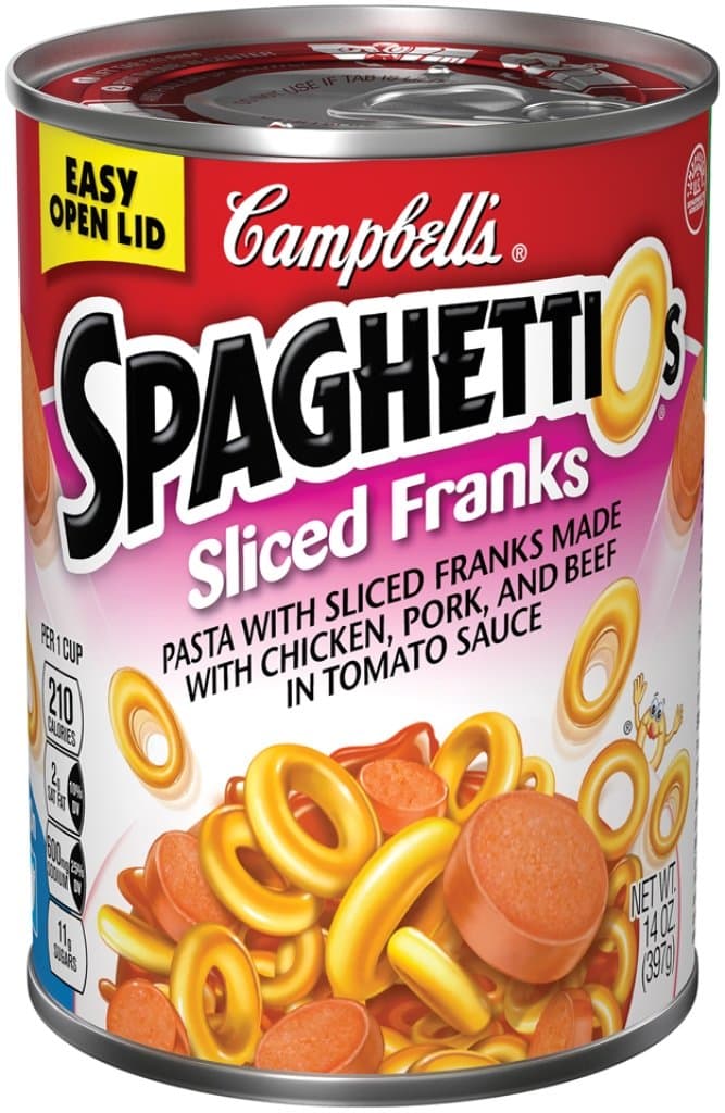 SpaghettiOs Pasta with Sliced Franks, 14 Ounce (Pack of 12)