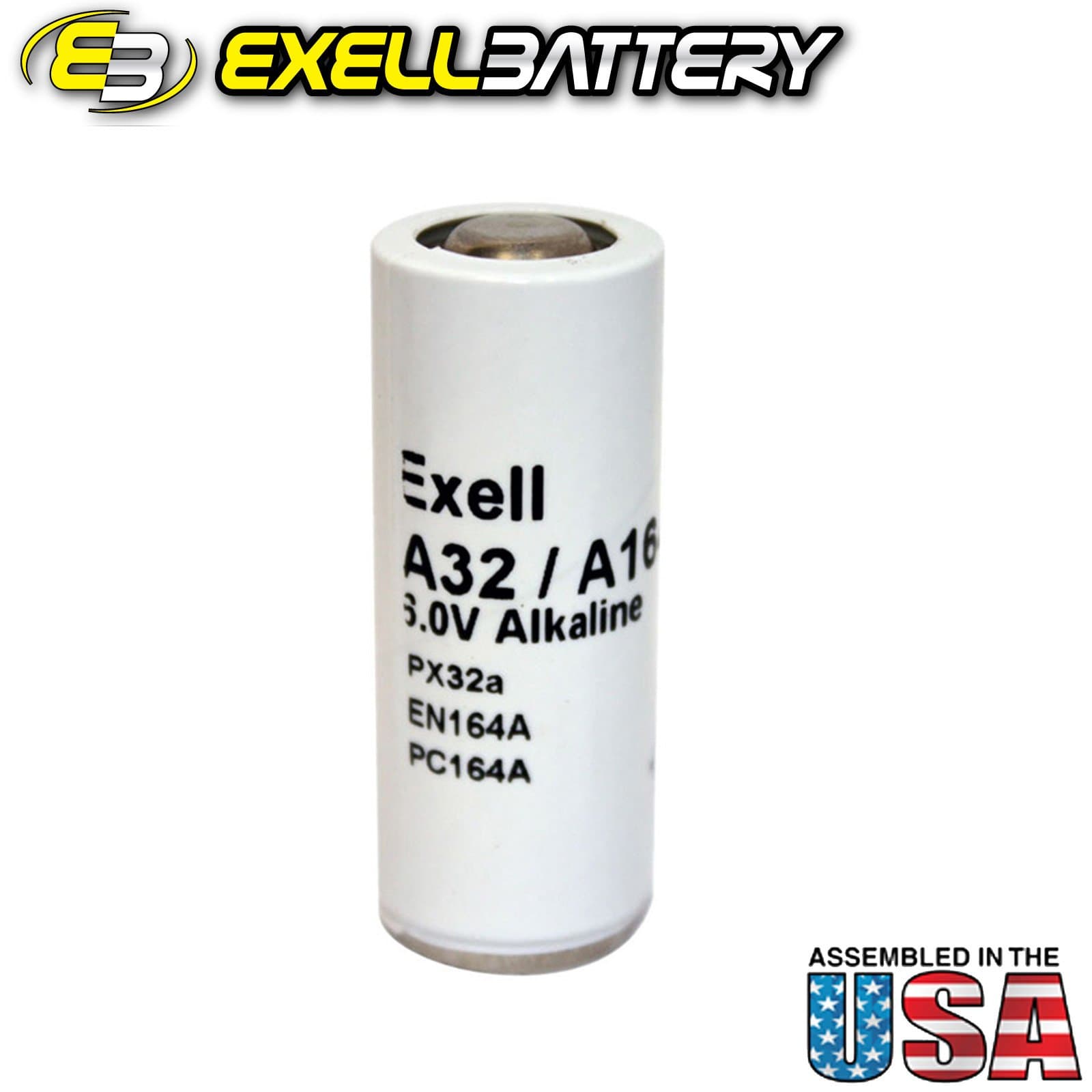 Exell Battery A32PX Replaces Eveready EN164A, NEDA 1404A, IEC 4LR52
