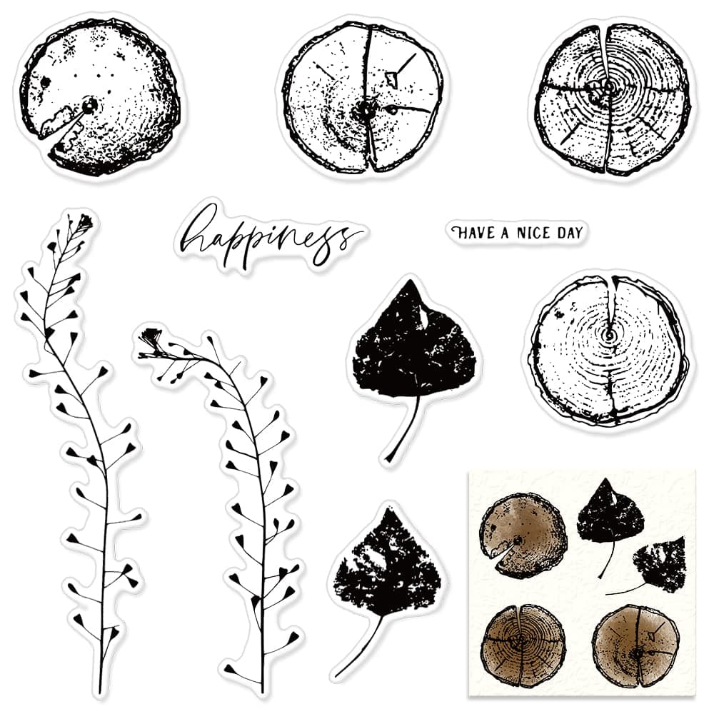Leaves Lace Frame Clear Stamps for Card Making, Root Sentiment Words Clear Rubber Stamps for Holiday Card Making Decoration DIY Scrapbooking Transparent Album Decor Paper Craft