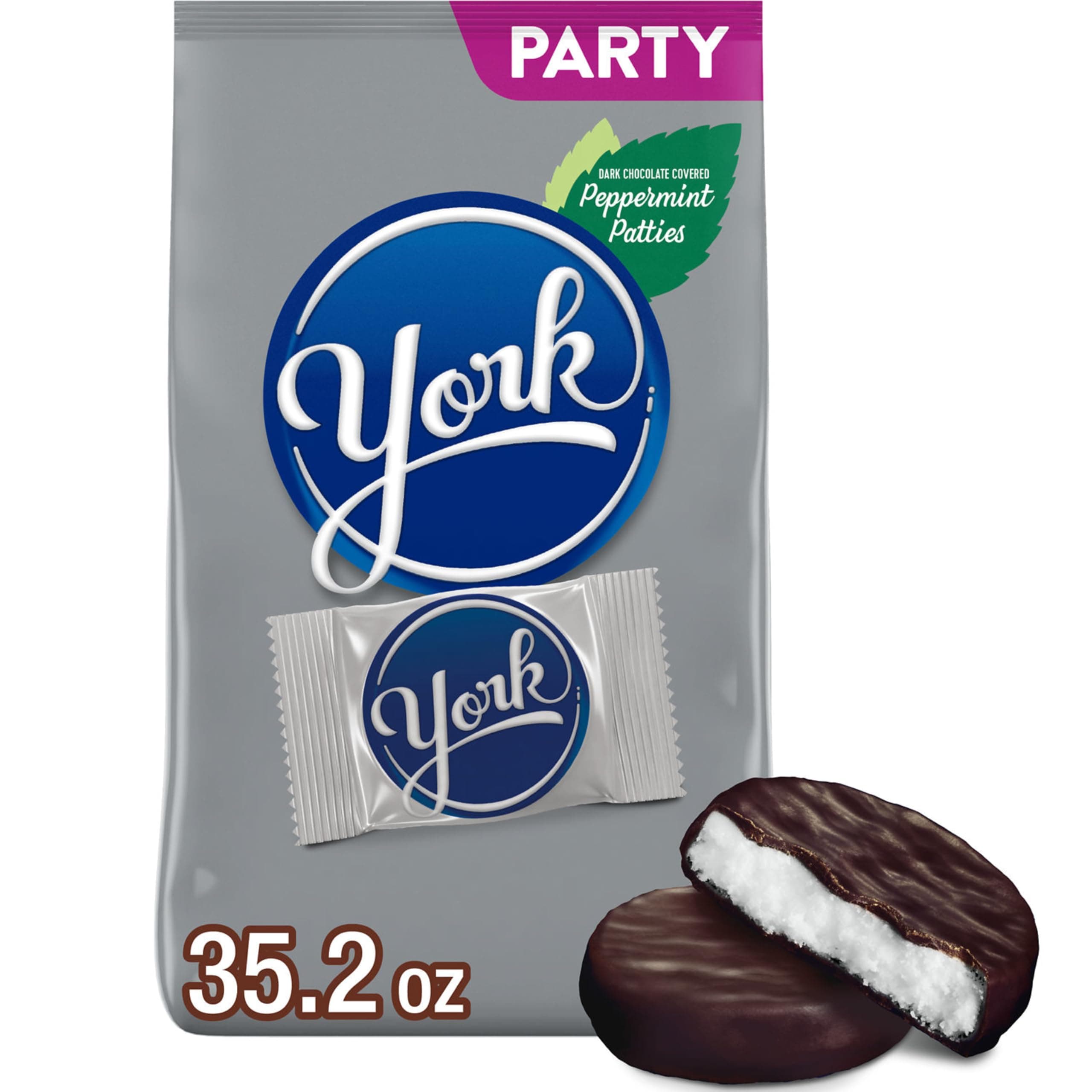 YORK Dark Chocolate Peppermint Pattie Miniatures, Holiday Candy Party Pack, Great Stocking Stuffer 35.2 oz