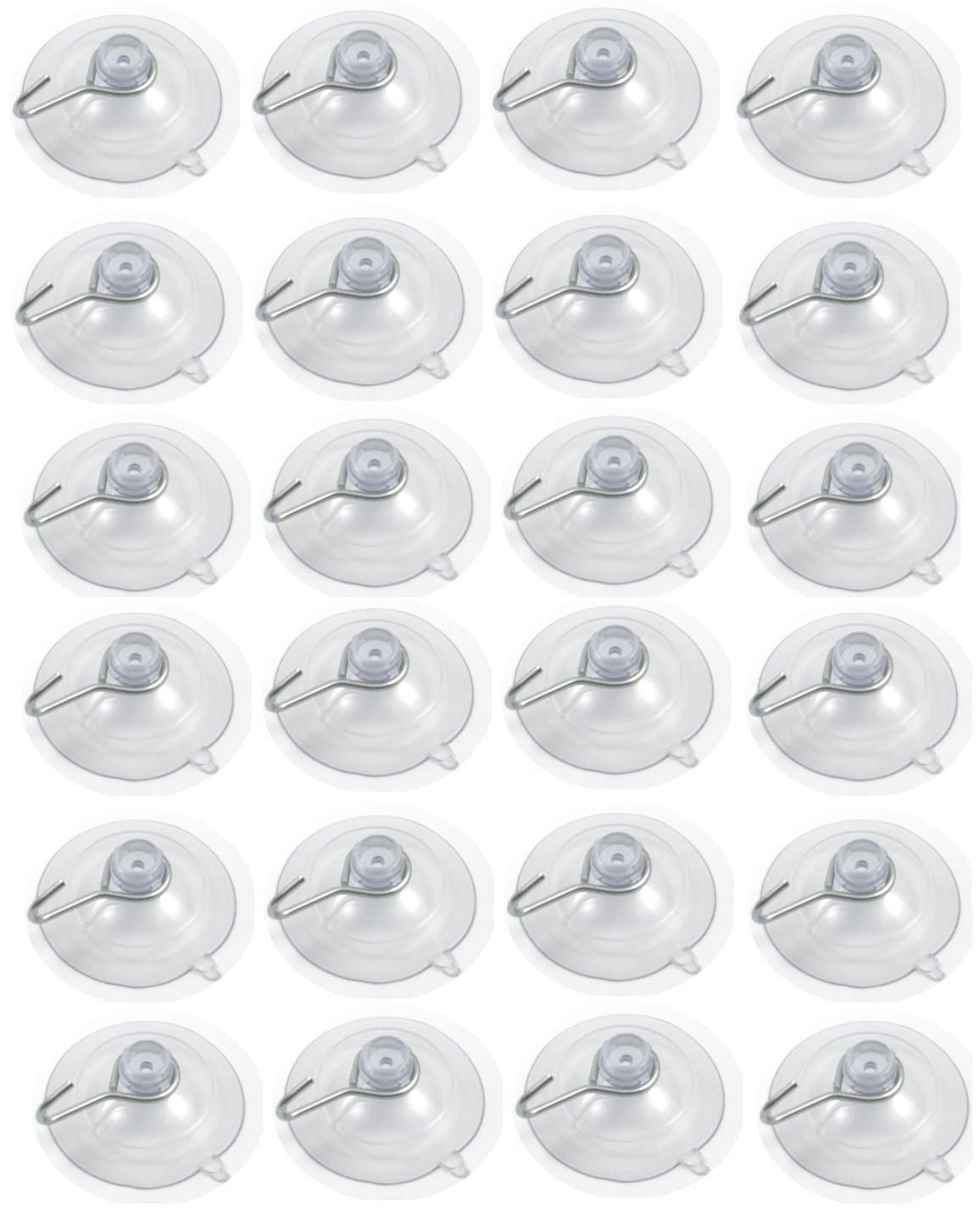 Suction Cups with Metal Hook 1 3/4 Inch 24 Pack Lot Also Includes One Suction Shower Hook