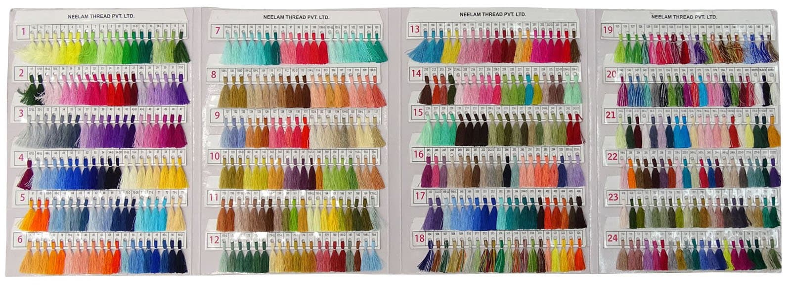 AZO Free Viscose Rayon Embroidery Thread Shade Card - 480 Colour Chart