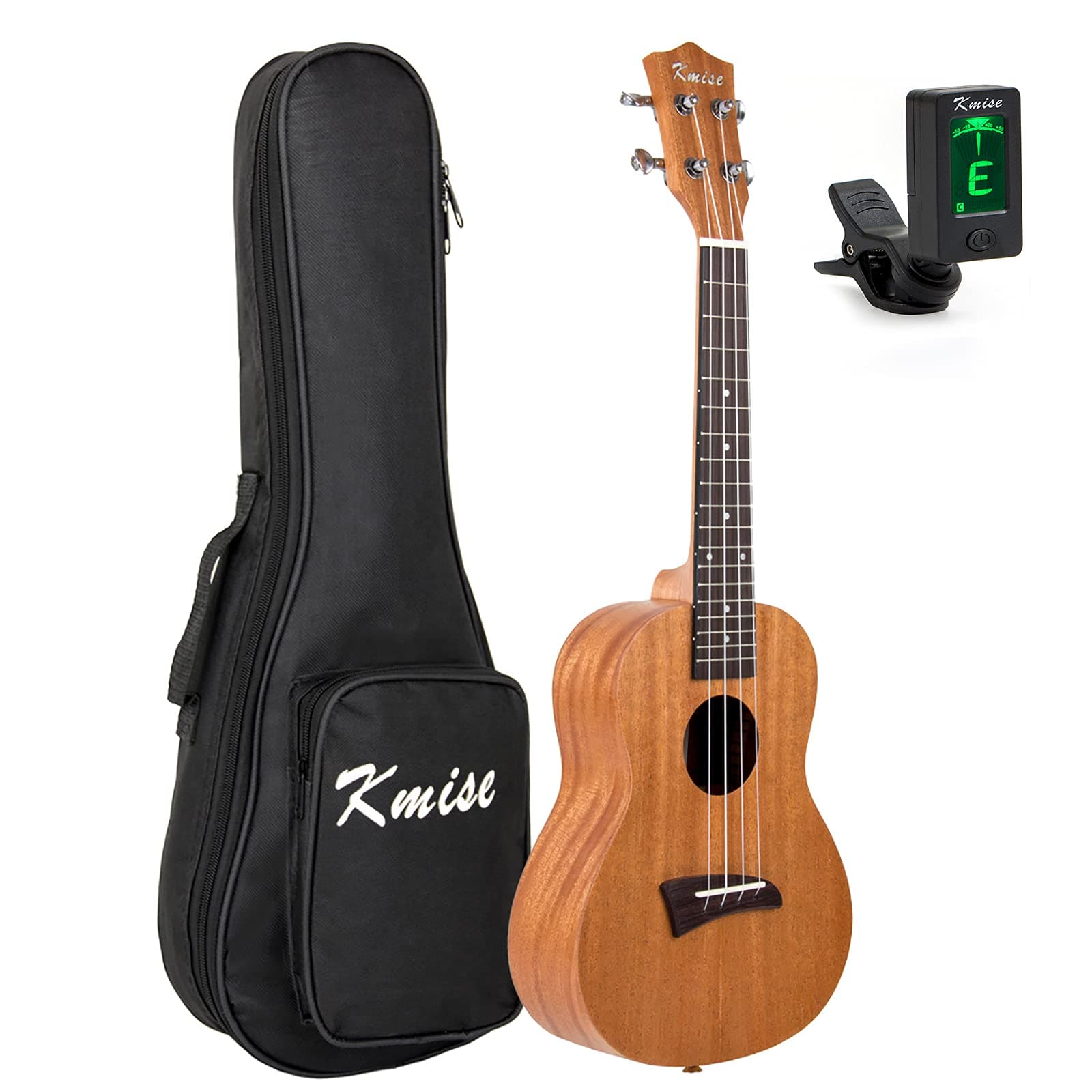 Concert Ukulele,Kmise 23 Inch Mohogany Ukelele with Bag and Digital Tuner for Adults Beginners