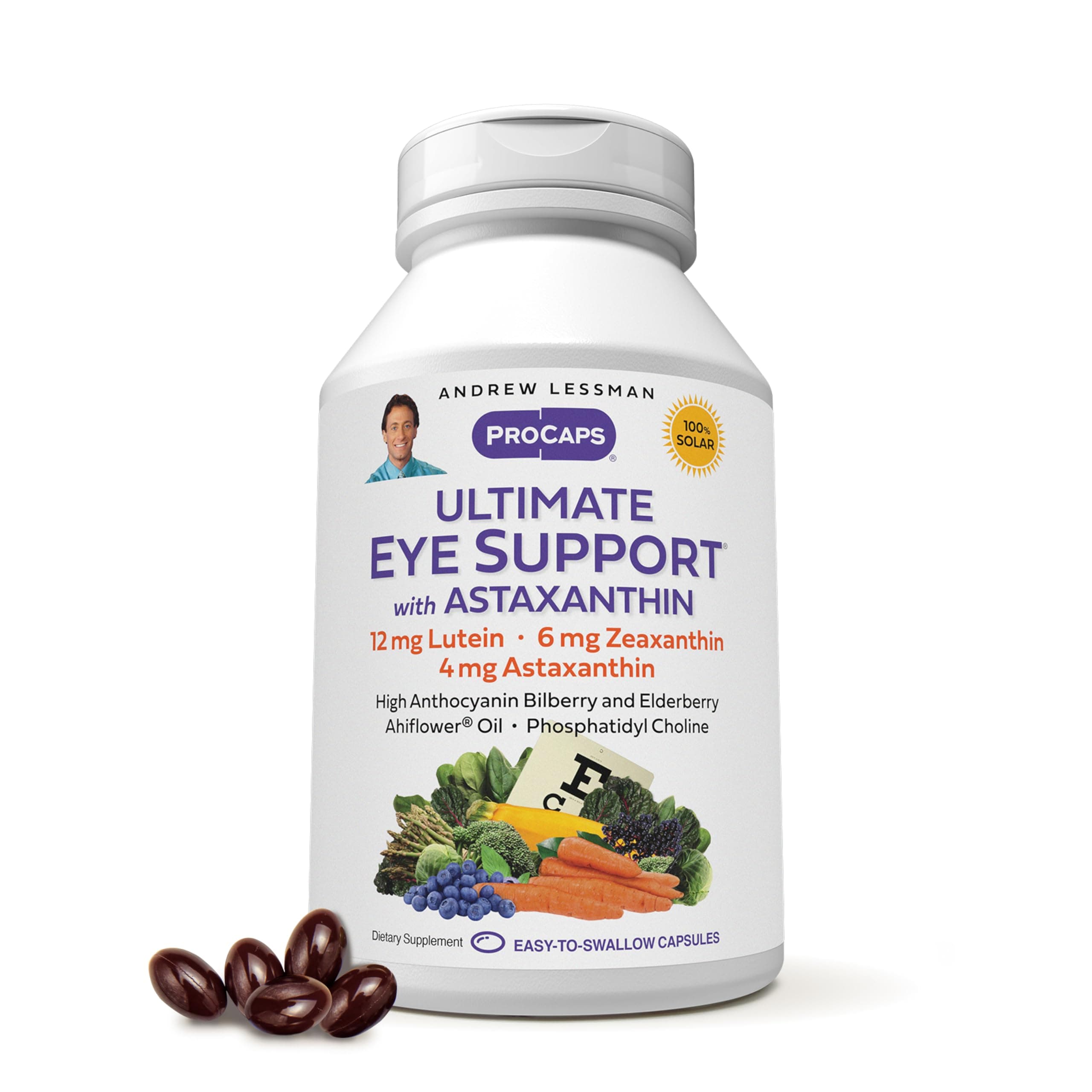 Andrew Lessman Ultimate Eye Support with Astaxanthin 180 Softgels – 12mg Lutein, 6mg Zeaxanthin, 4mg Astaxanthin, Bilberry, Key Nutrients to Support Eye Health & Promote Healthy Vision. No Additives