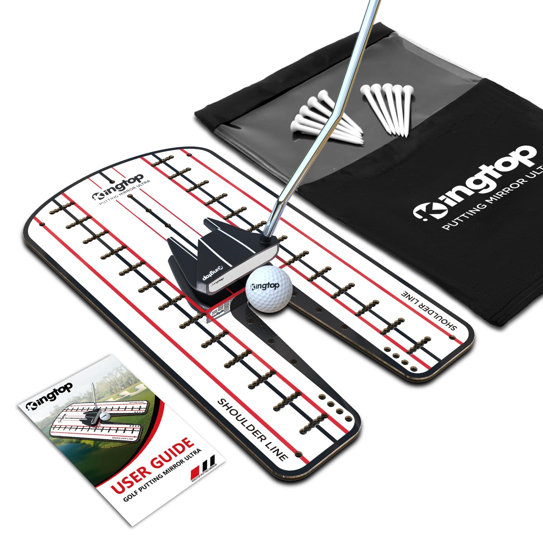 Golf Putting Mirror - Alignment Putting Training Aids for Consistency & Accuracy - Ideal for Indoor | Outdoor Practice, with Carry Bag and Golf Tees