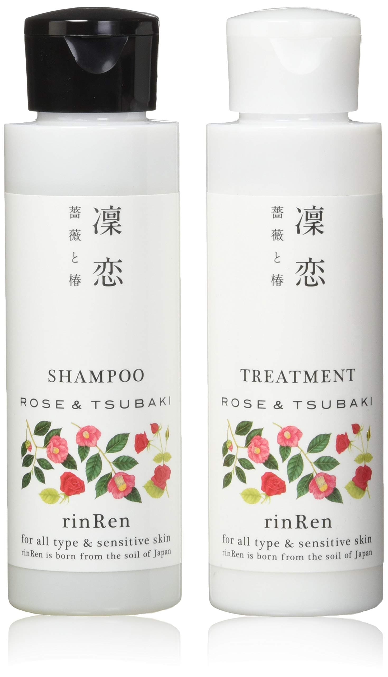 Rose and Tsubaki Duo for Unisex, 3.4oz Shampoo, 2 Count