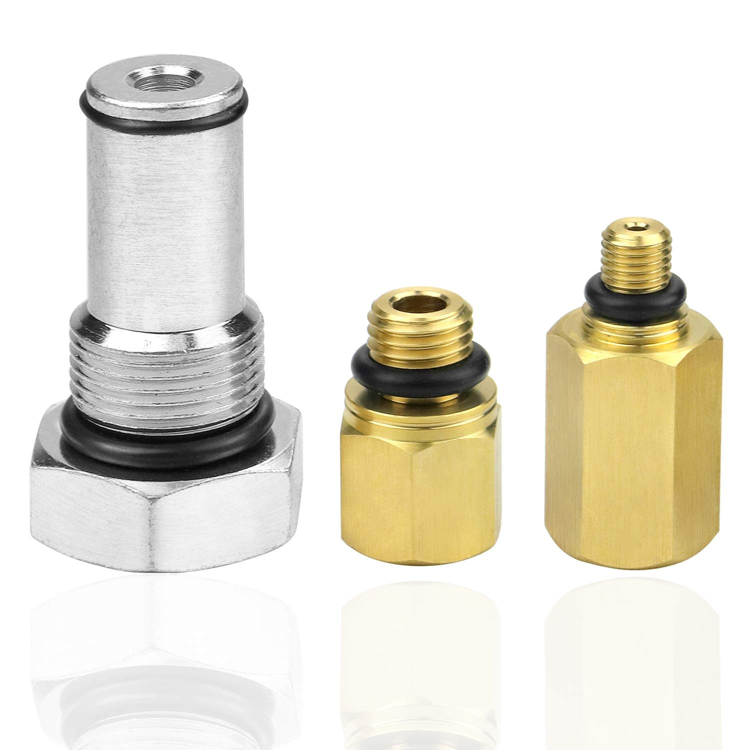 2PCS Oil Rail Adapters Kits and 1 PC 6.0 High Pressure Oil Pump IPR Valve Air Test Fitting Tool Compatible with Ford 6.0L Powerstroke Diesel Engine