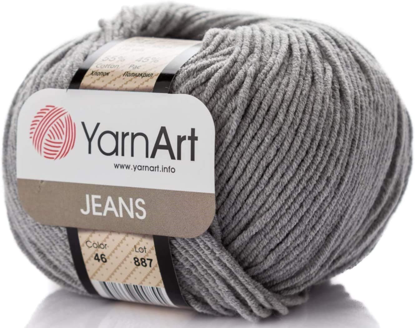 Yarn Art 55% Cotton 45% Acrylic Jeans Sport 1 Skein/Ball 50 gr 174 yds (46)