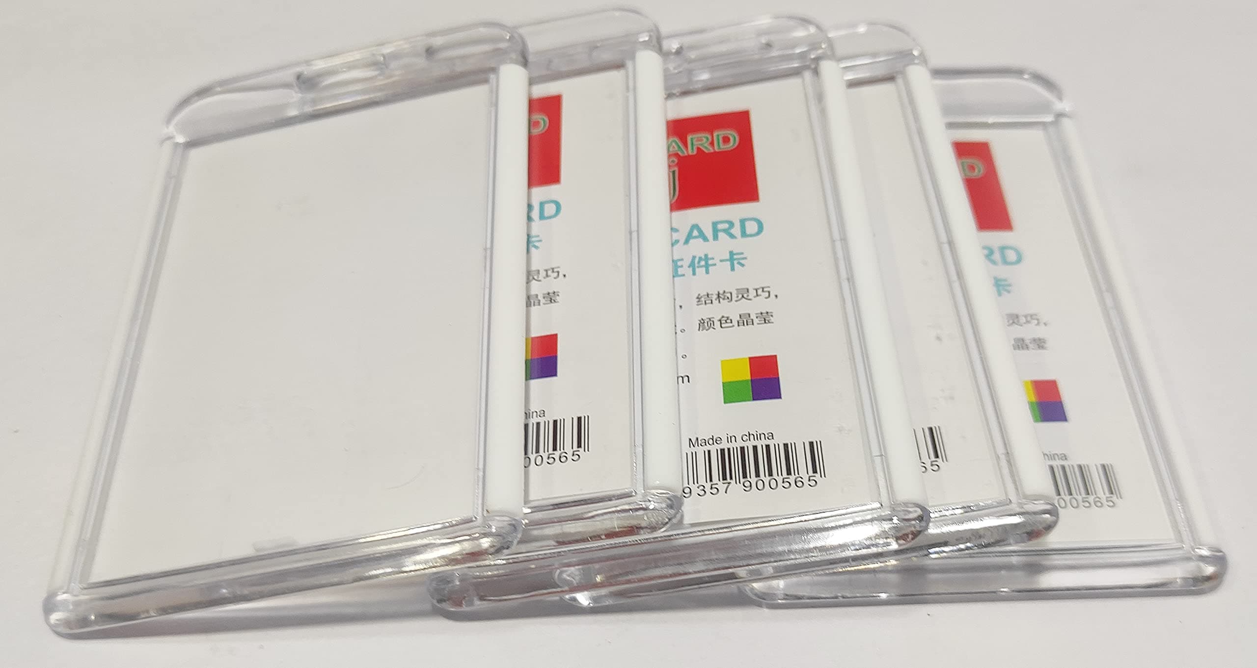 ELEGANTE Premium Plastic ID Card Holder for Office/School (White, Pack of 3pcs)