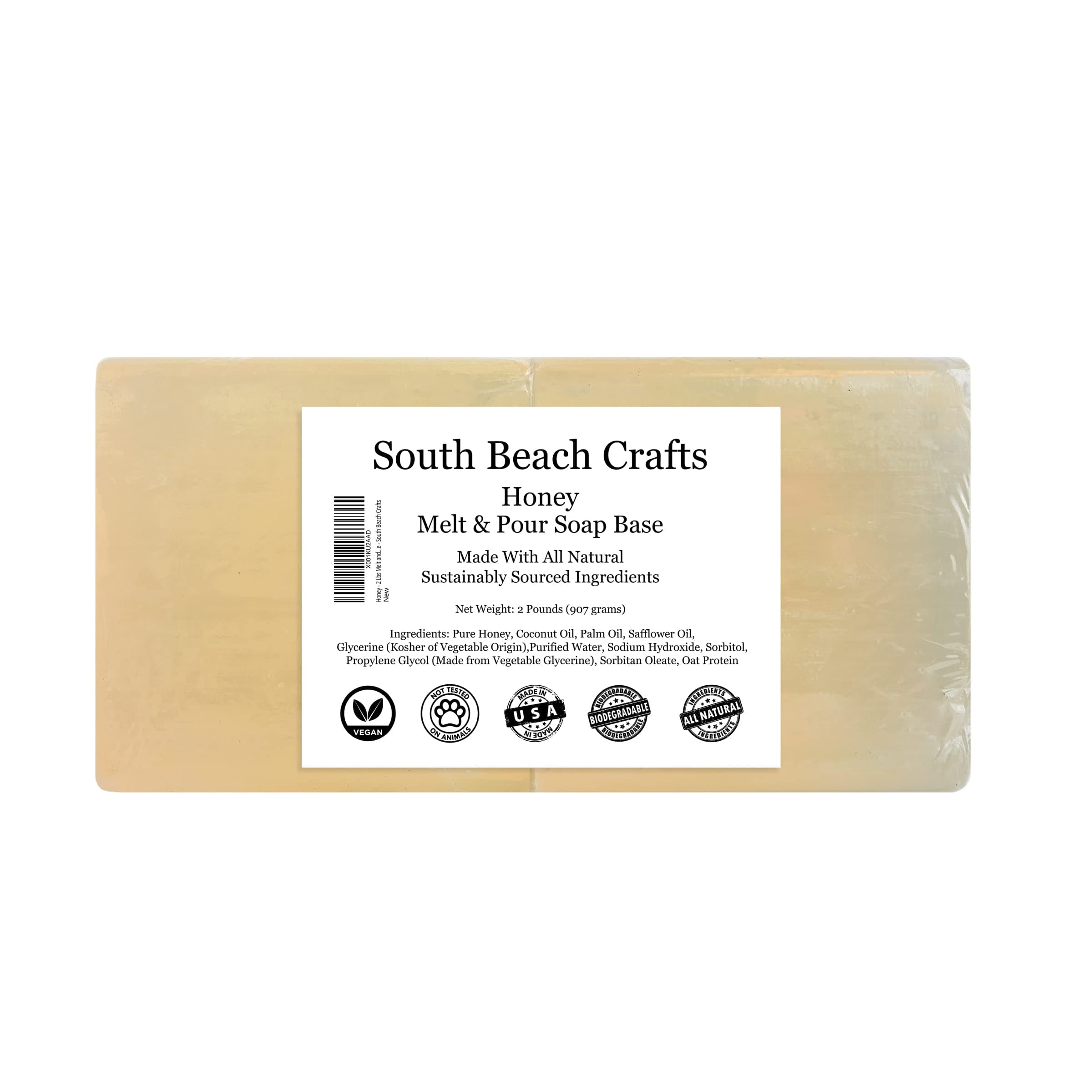 Honey - 2 Lbs Melt and Pour Soap Base - South Beach Crafts
