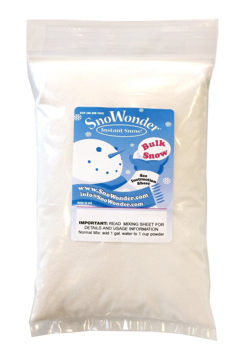 SnoWonder Artificial Snow, Instant Snow Mix.