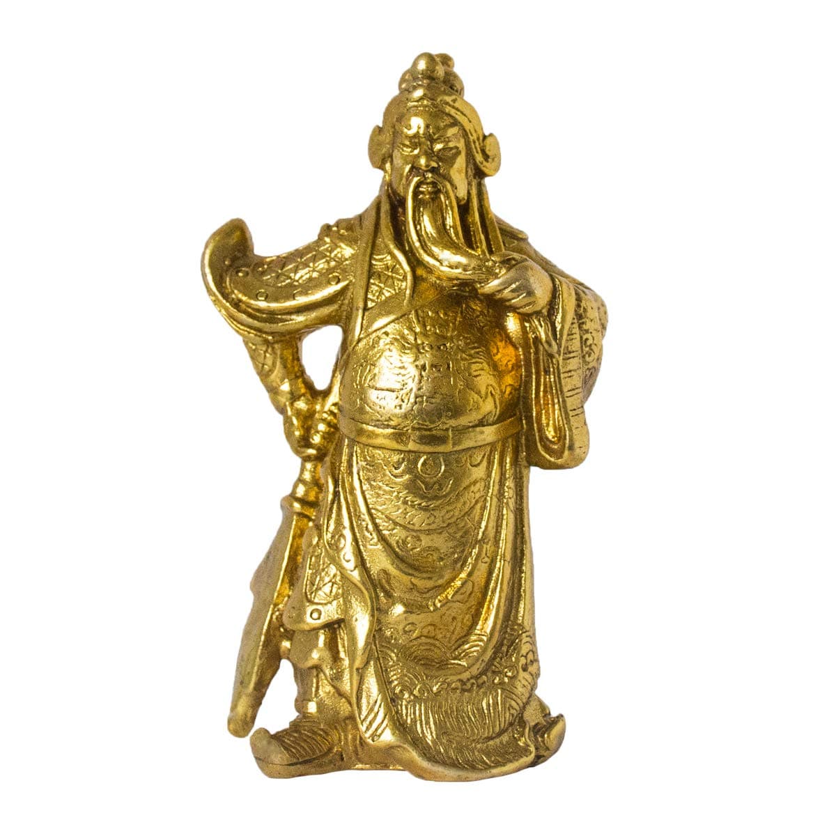 Feng Shui Chinese General Guan Yu Warrior Figurines Kwan Kung Kong Statue Brass Hero Warrior GUAN YUNCHANG Fortune Protection Collection Culture Art Decor (Style B)