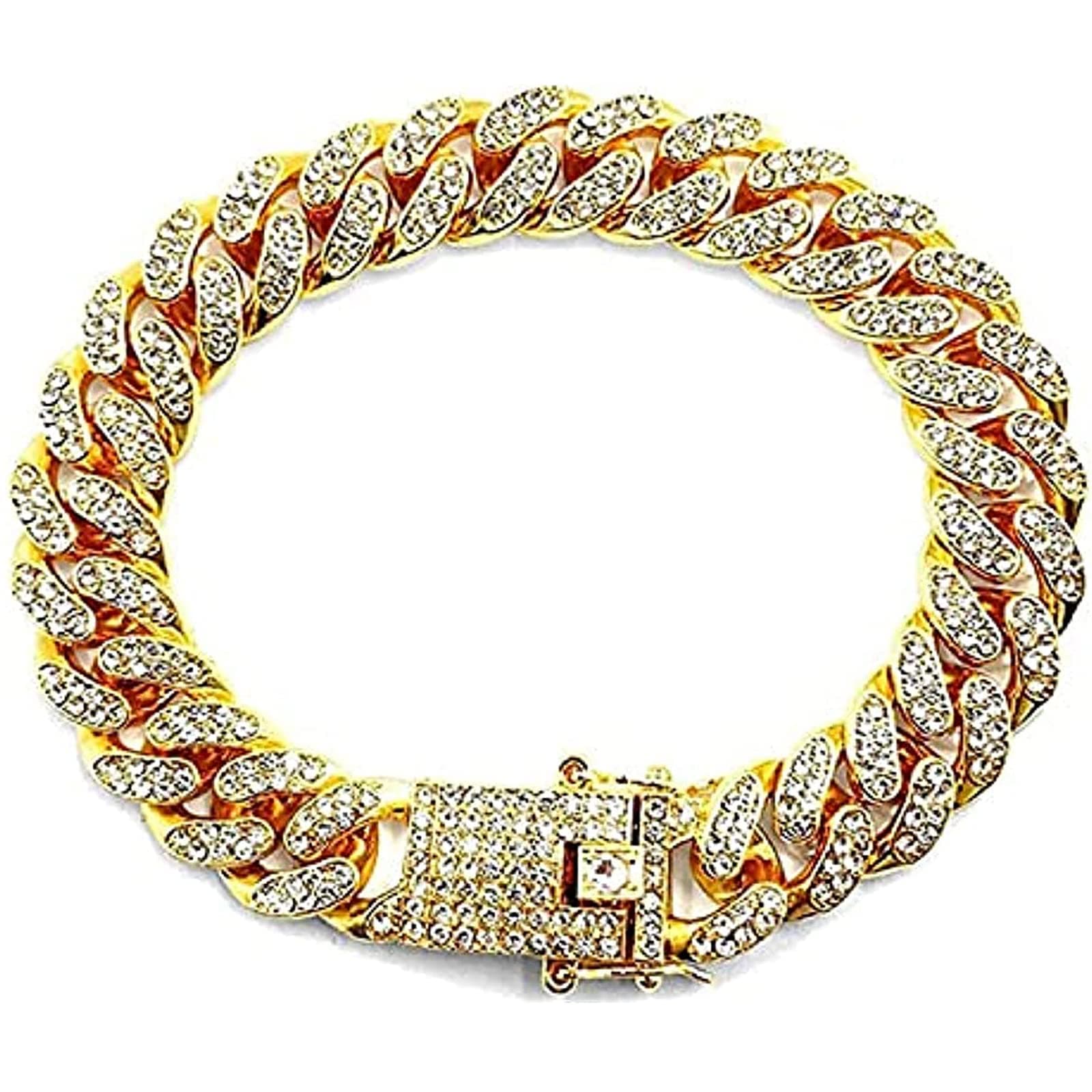 12mm Cuban Link Bracelet Iced Out Miami Gold Plated Hip Hop Full CZ Prong Diamond Bracelet with Giftbox for Men Women