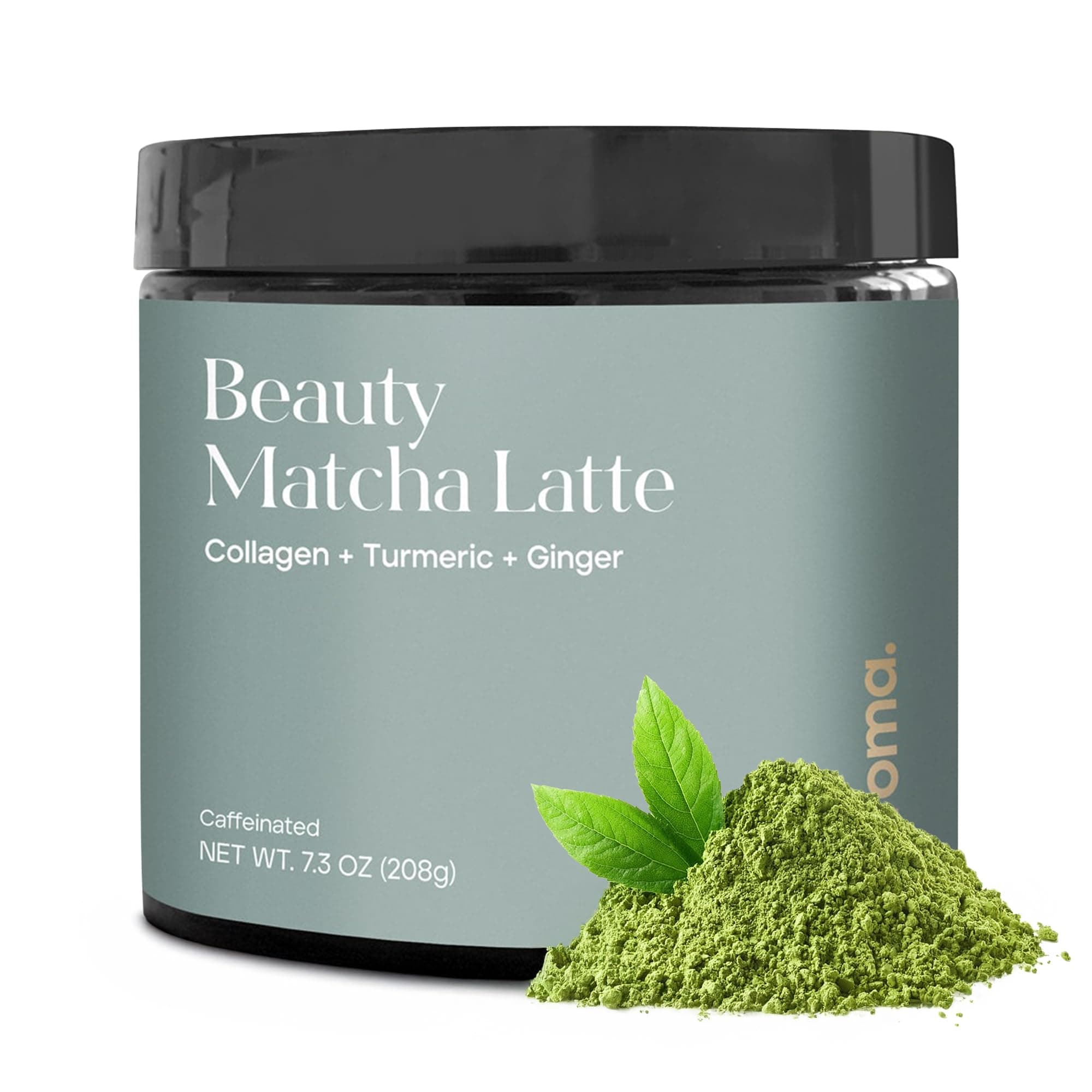 KROMA. Ceremonial Grade Matcha Powder, Gluten Free Green Tea Collagen Powder with Mushrooms, Ginger, Turmeric, L Theanine, Maca, Matcha Latte Powder with Natural Caffeine for Energy Support
