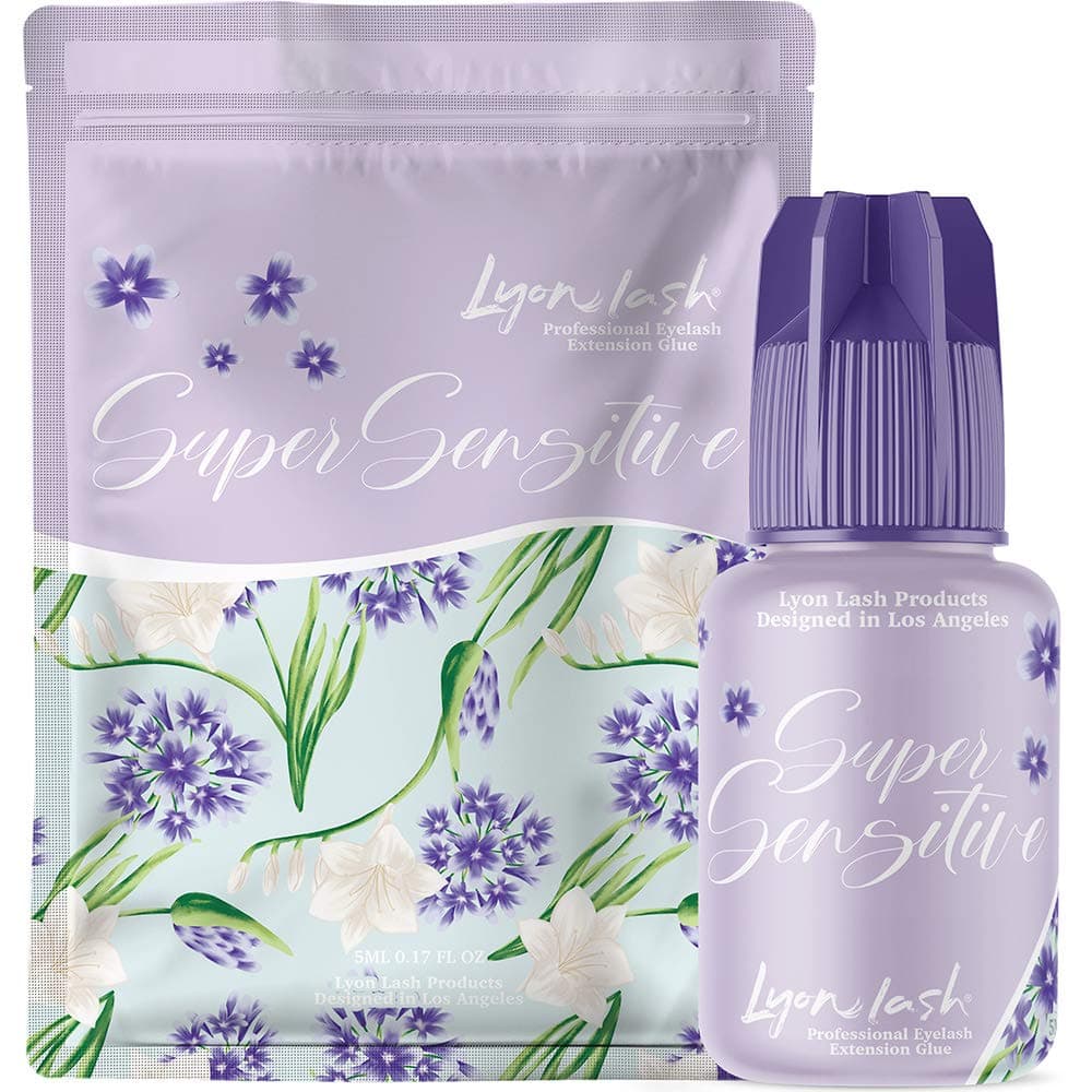 Super Sensitive Eyelash Extension Glue 5ml, No Fume Odorless, 2 Weeks Retention, High Viscosity, For Sensitive Clients, Premium Individual Semi-Permanent Eyelash Extension Supplies