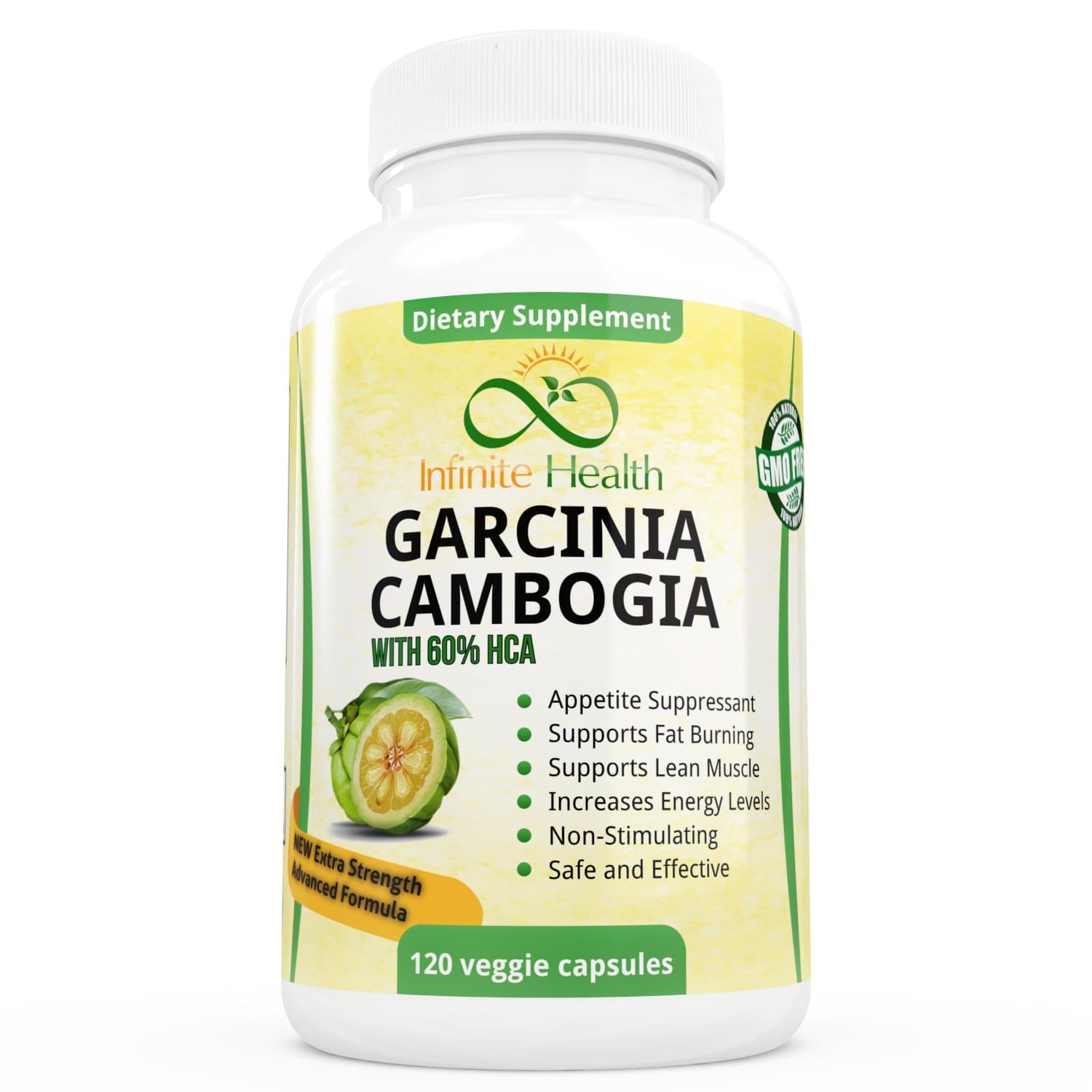 Pure Garcinia Cambogia Extract Premium with 60% HCA Strength - 120 Veggie Capsules - Best All Natural Appetite Suppressant & Weight Loss Supplement - 1600mg Per Serving for Best Results - No Chromium, No Fillers for Maximum Benefits! - Made in the USA