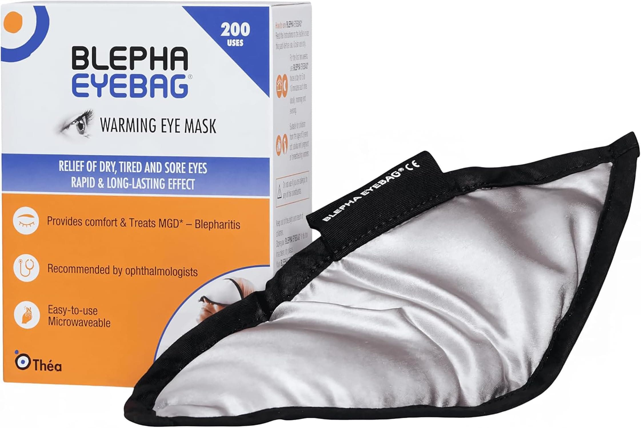 Blepha EyeBag Reusable Warming Eye Mask for Rapid & Long-Lasting Relief from Dry, Gritty, Tired Eyes | Microwaveable, Natural Silk & Cotton | for MGD, Blepharitis & Stye Relief